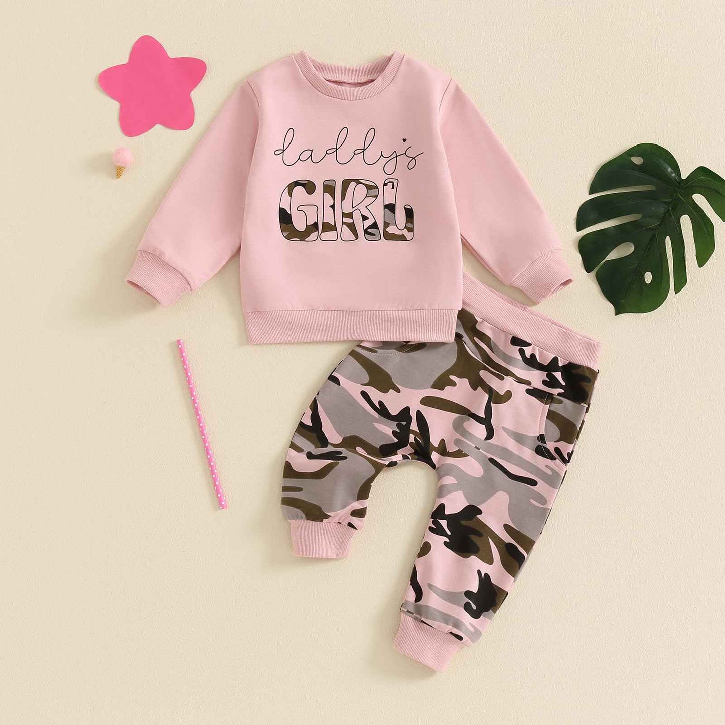 FIOMVA Baby Girl Clothes Toddler Sweatshirt Pants 2 Piece Set Autumn Winter Infant Pullover Top Outfit Newborn Matching Sets