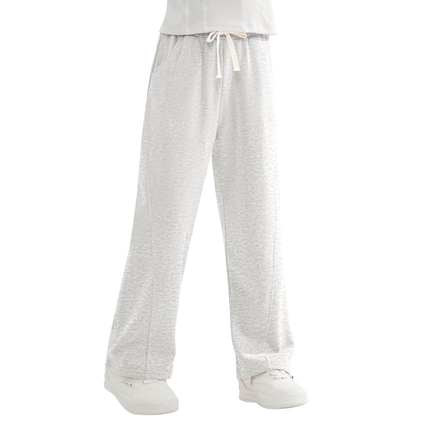 Rolanko Girls' Elastic Waistband Joggers, Loose Fit, Kids' Sports Sweatpants, Casual Comfort