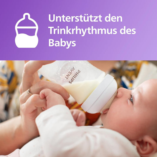 Philips Avent Natural Response Geschenkset für Babys: 4 Natural Response Babyfläschchen (260 ml) mit T3 Saugern (ab 1 Monat), SCY903/61