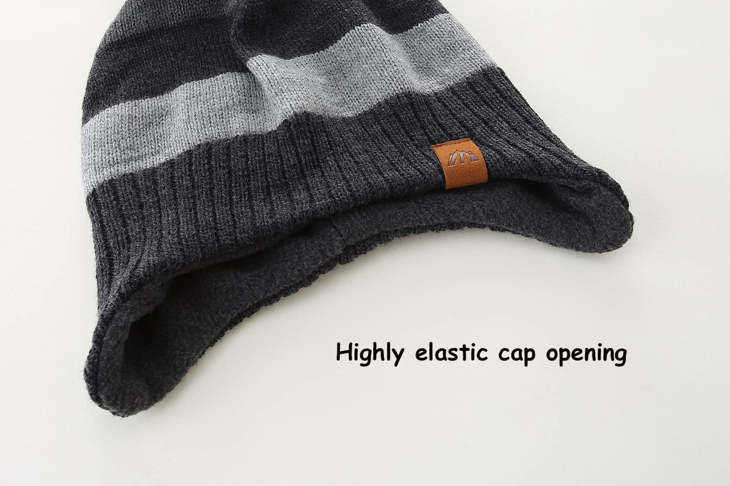 AHAHA Girls' Winter Hat, Earflap Beanie, Pompom Knitted Hats