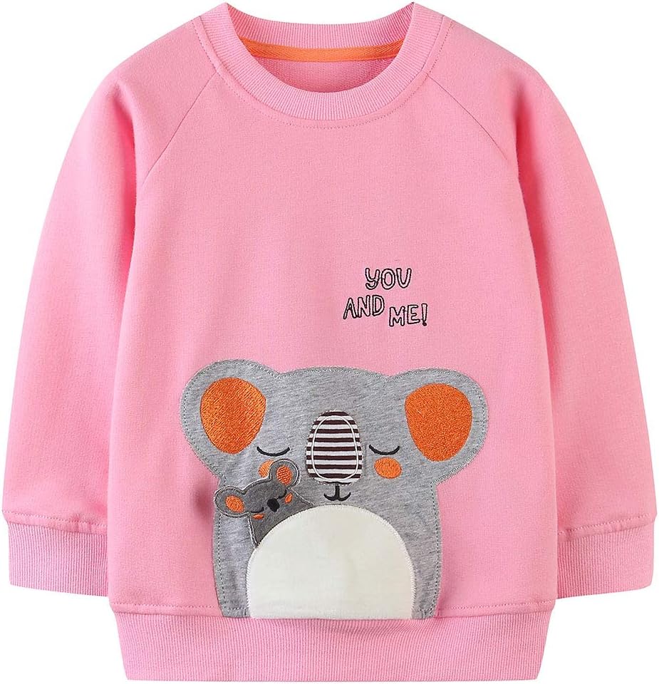 Mädchen Sweatshirt für Kinder Süß Cartoon Pullover Baumwolle Top Langarm T-Shirt Größe 1-12 Jahre