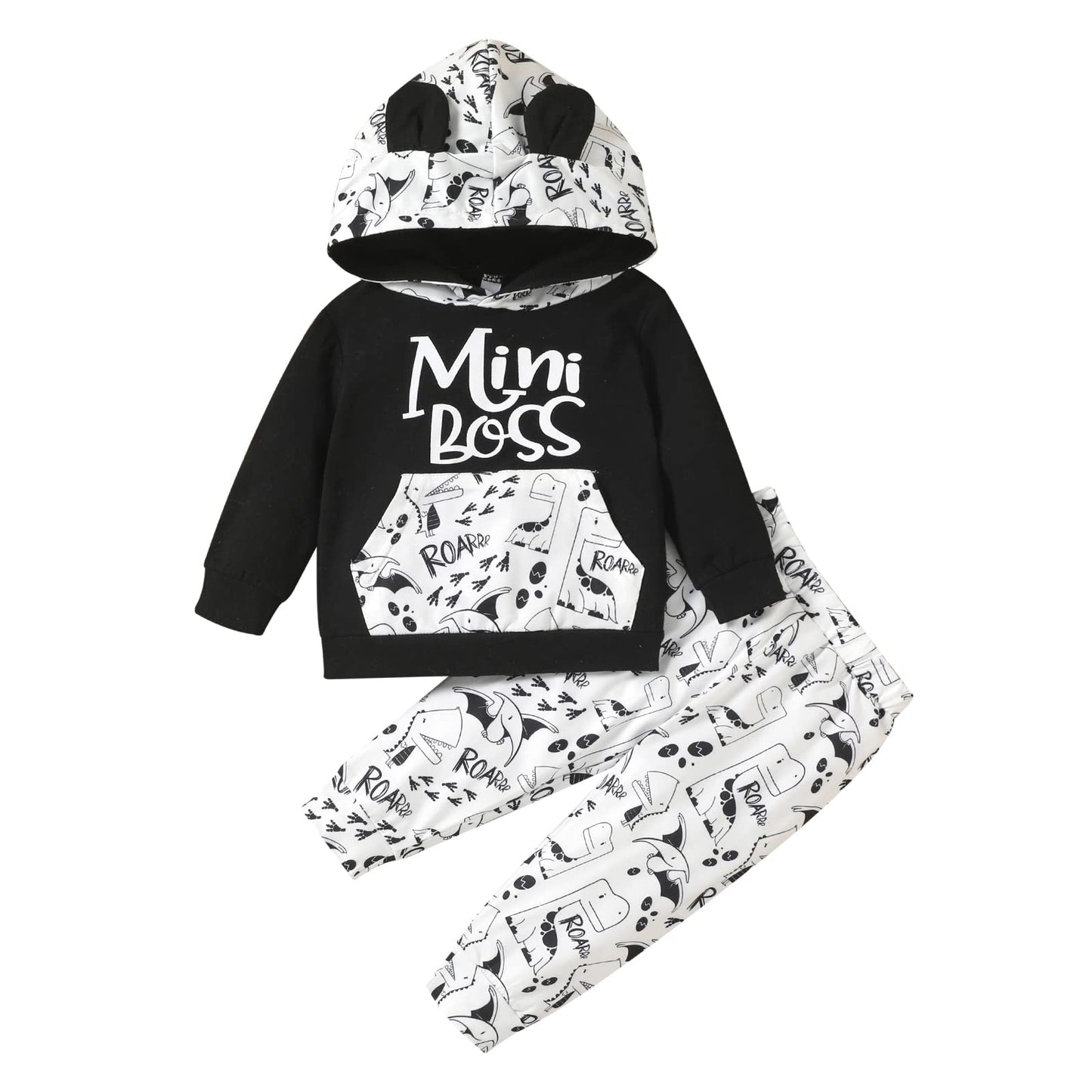 Yassiglia Baby Jungen Kleidung Set Neugeborene Zweiteiler Outfit Kleinkind Herbst Bekleidungssets Jogginganzug für Baby Junge Kapuzenpullover + Hosen Set