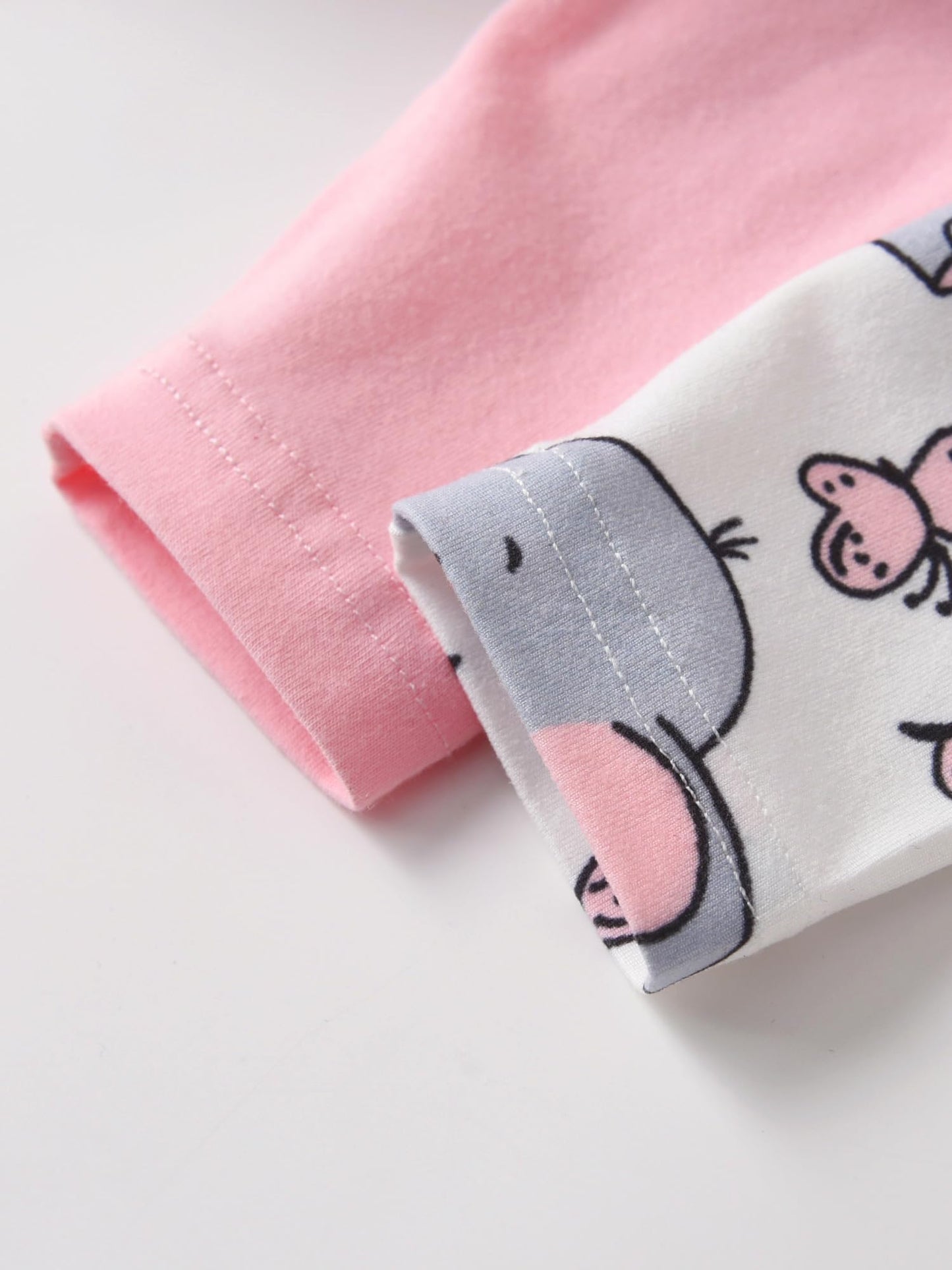 Planooar Newborn Baby Girls Romper Elephant Print Long Sleeve One Piece Pack of 2