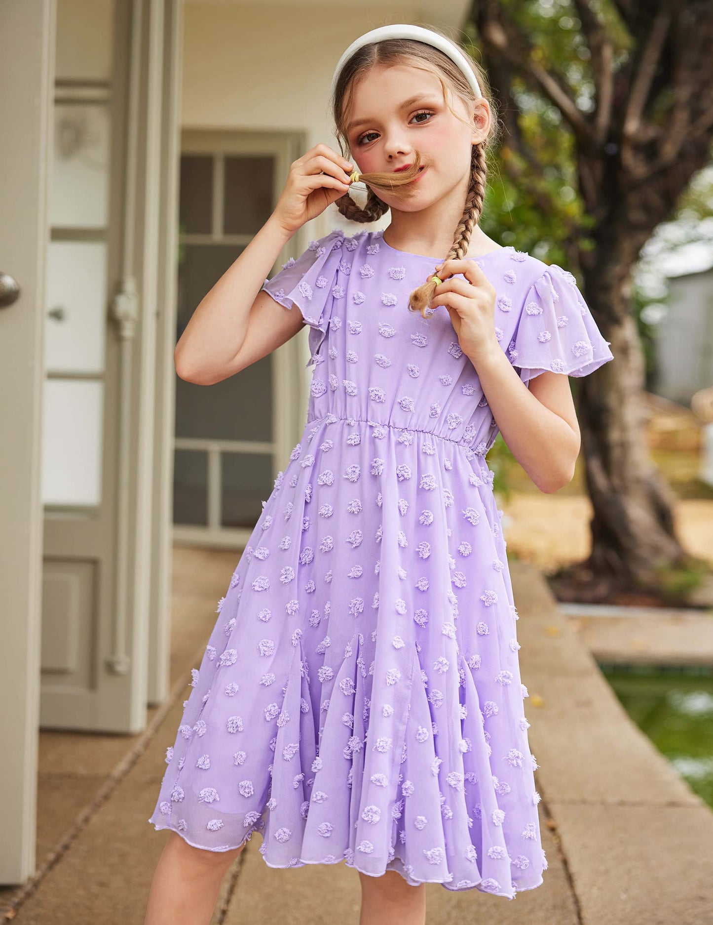 Flypigs Kleid Mädchen Festlich Hochzeit Party Kurzarm Sommer Freizeitkleid Prinzessin Chiffon Kleider Kinder Teenager Kleidung 3-12 Jahre