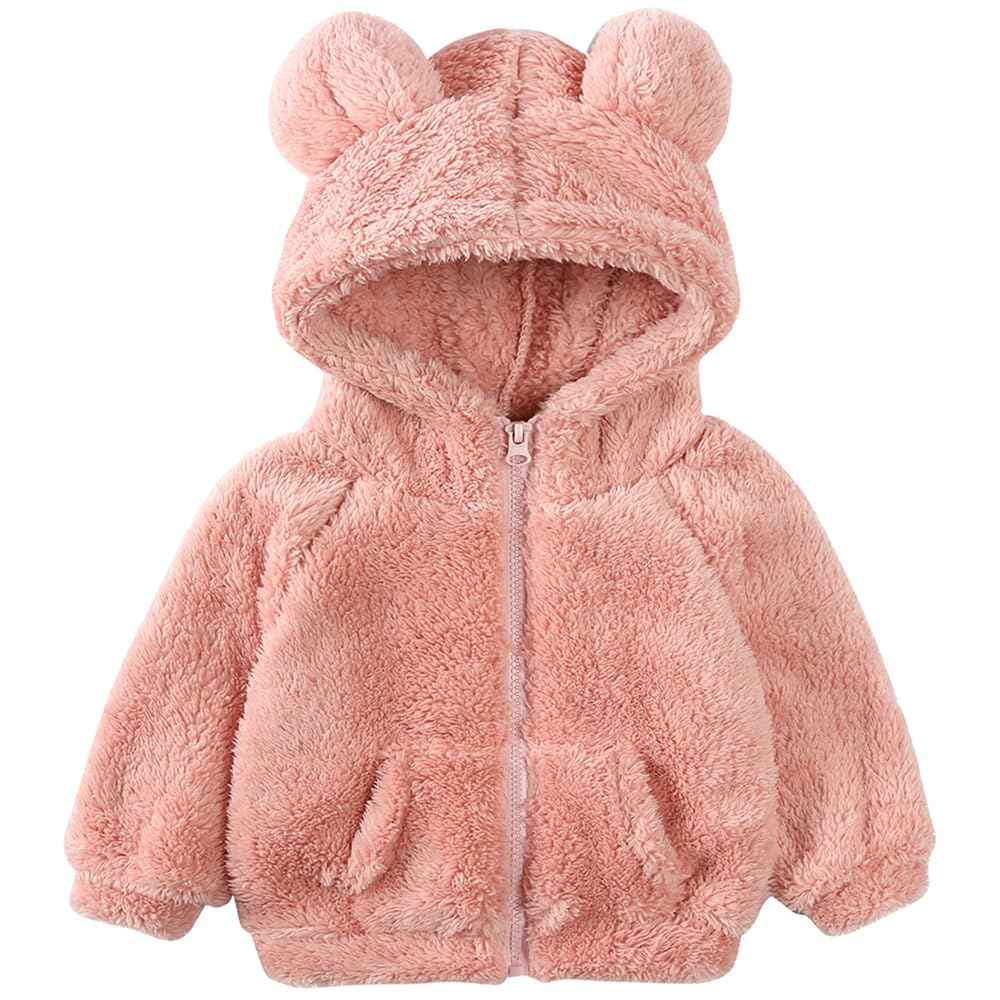 Gajaous Newborn Baby Girls Boys Fleece Hooded Jacket Zip Bear Coat Warm Winter Outwear