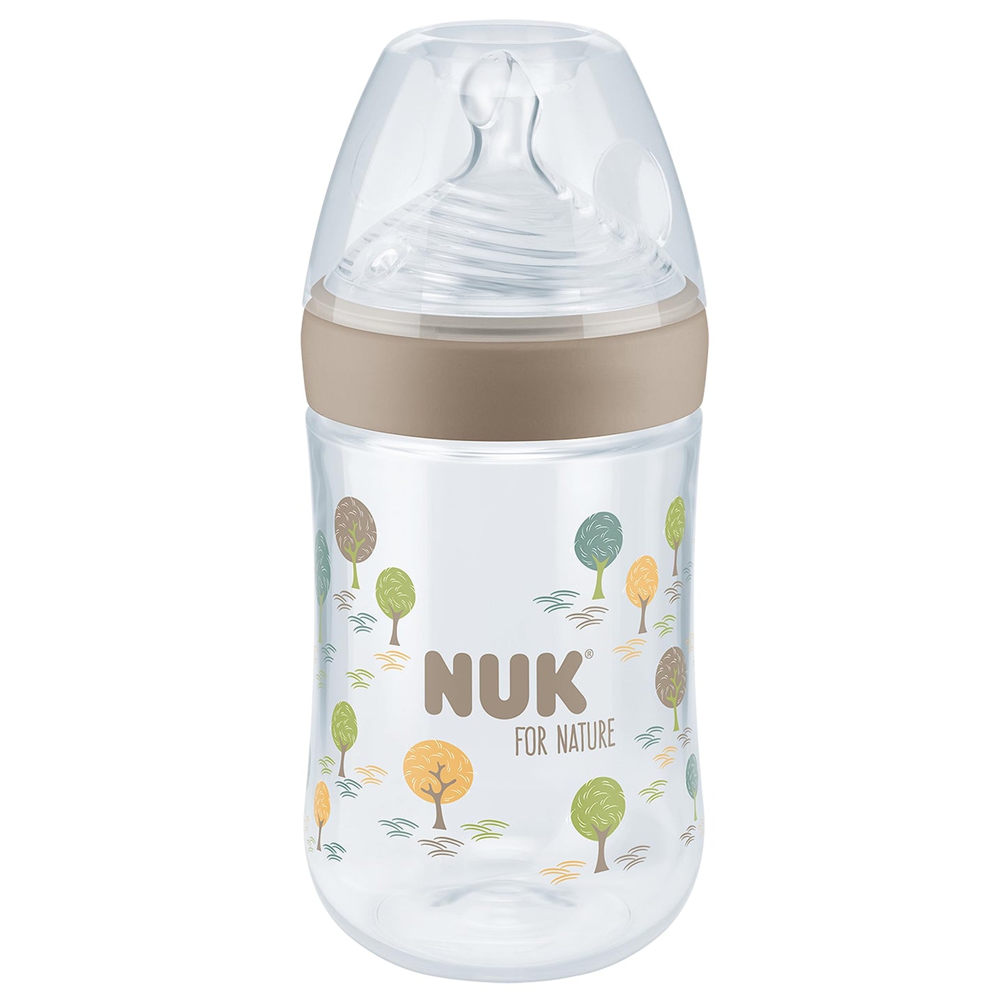 NUK for Nature Babyflaschen | mittelgroßer Trinksauger | 260 ml | Der Mutterbrust nachempfundener Anti-Colic Trinksauger ( Silikon) | Temperature Control | Nachhaltige Materialien | Grün