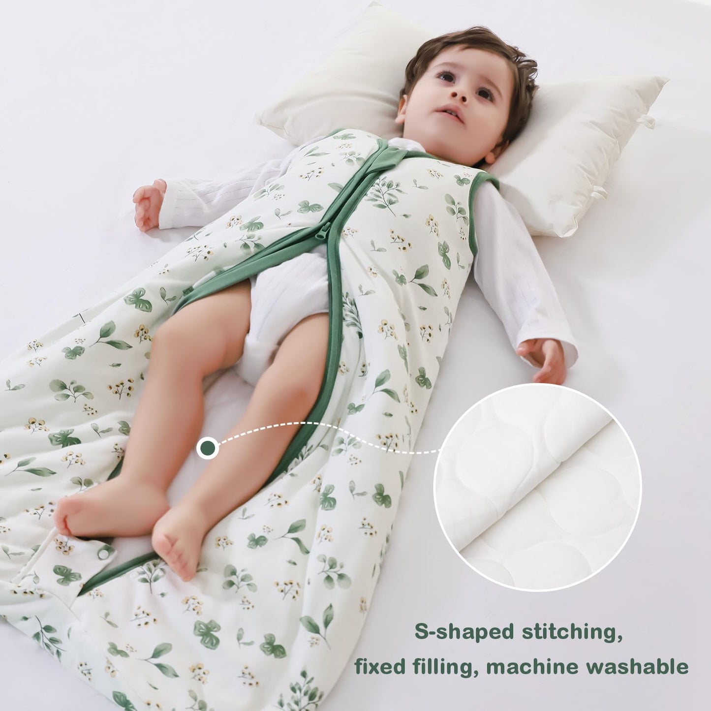 Mosebears Baby Sleeping Bag Winter 2.5 Tog, 100% Cotton Baby Winter Sleeping Bag for Babies 0-24 Months, M (6-12 Months)