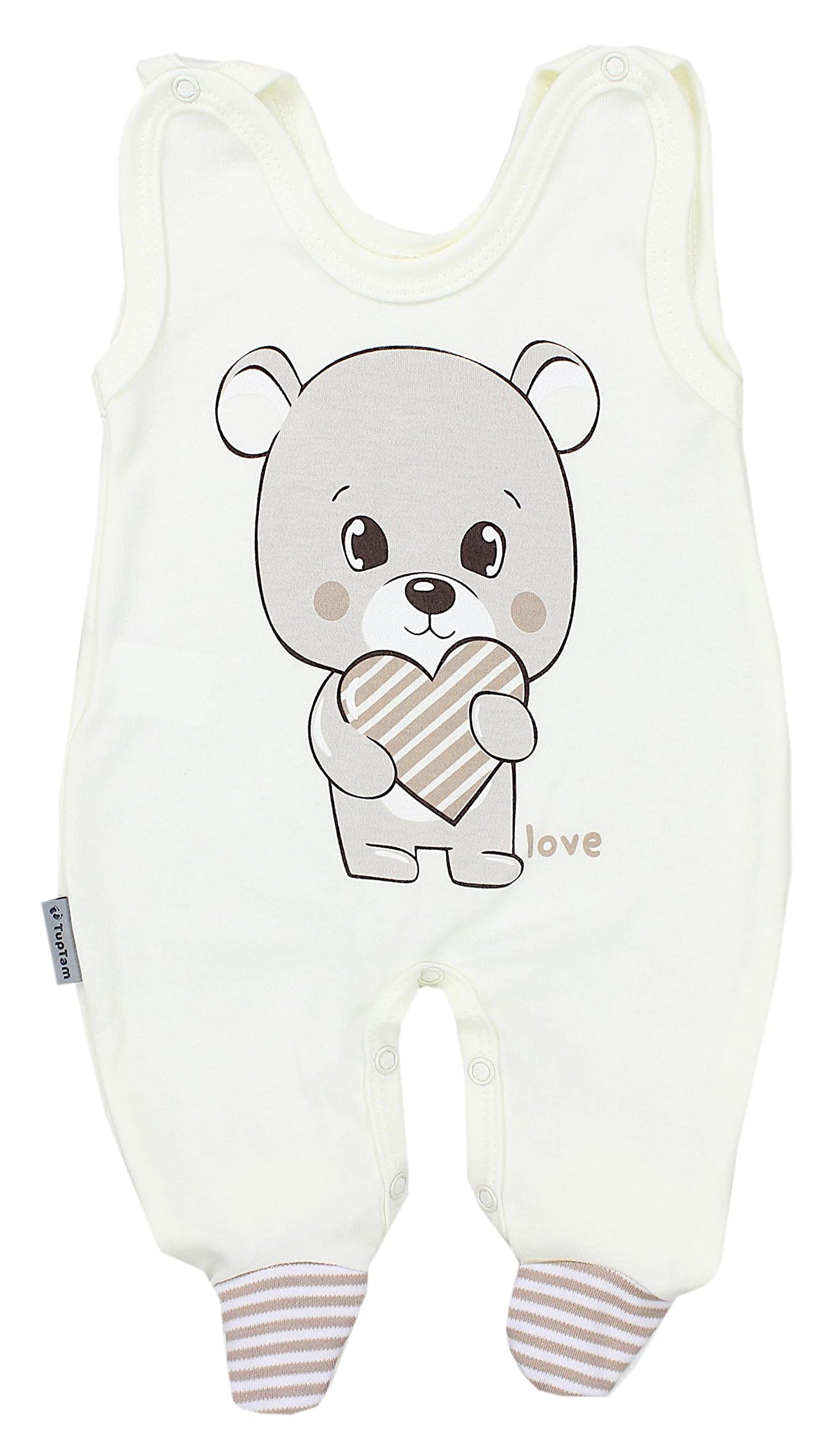 TupTam Baby Mädchen Jungen Strampler mit Langarmshirt Aufdruck Spruch 2 teilig