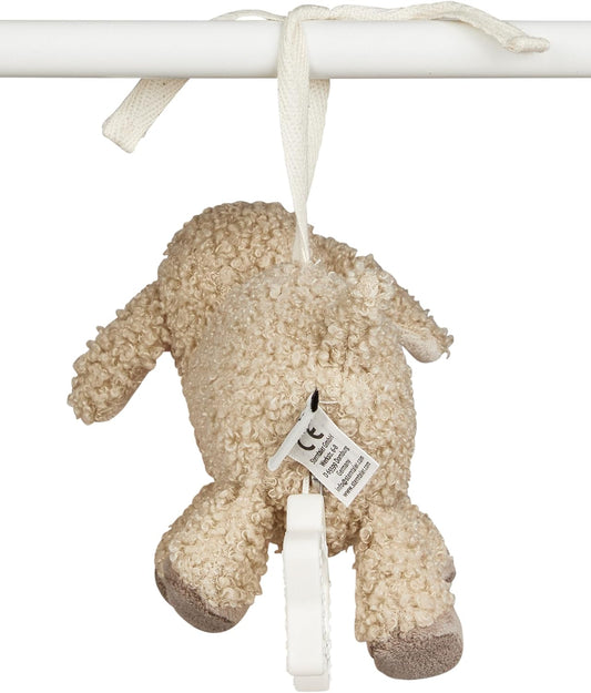 Sterntaler Musical Box S Sheep Flake - Baby Music Box Made of Soft Fabric - Cuddly Toy for Tying Up Thanks to Removable Music Box, Washable Sleep Aid Has A Calming Effect at Home and Travel, Sand