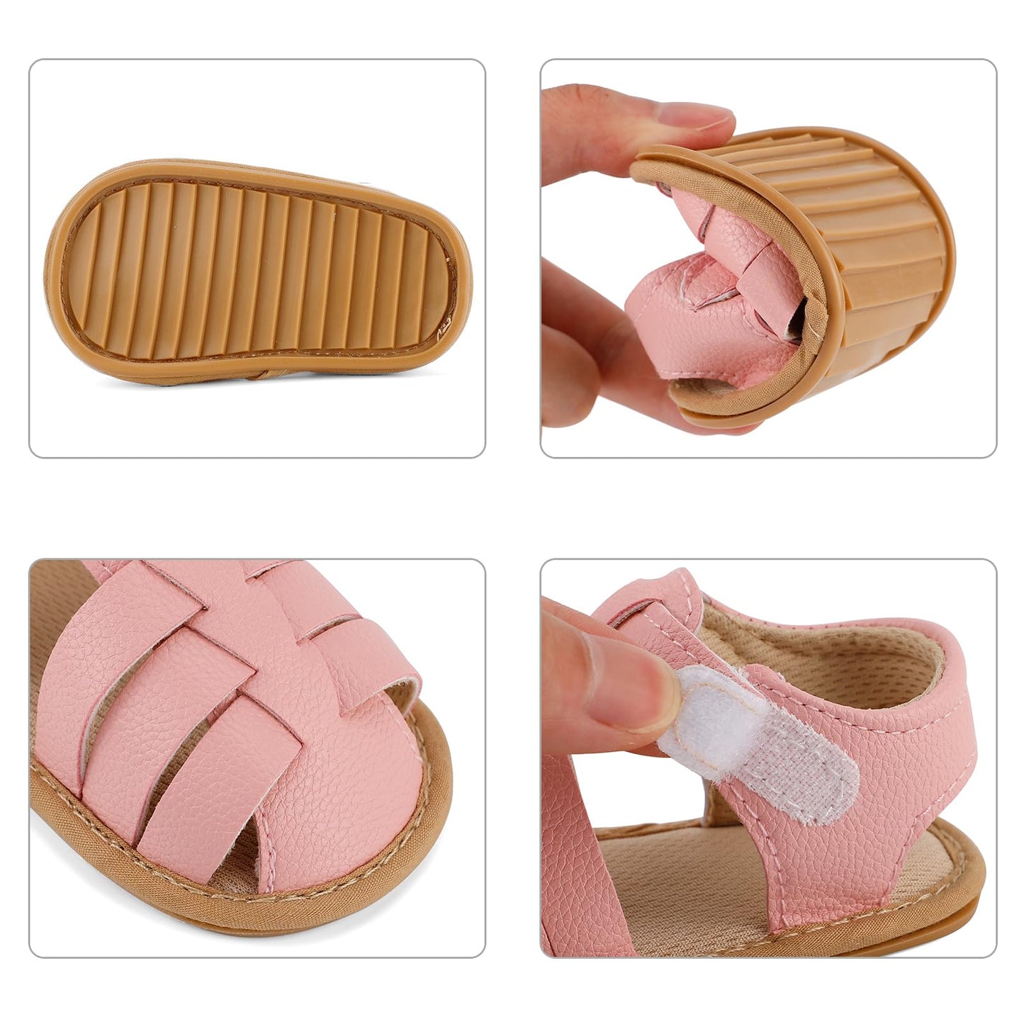 MASOCIO Babyschuhe Mädchen Sandalen Sommer Schuhe Flach Gummi Rutschfest