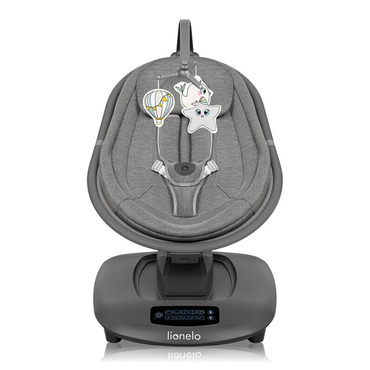 LIONELO BLOSSOM Elektrische Babywippe bis zu 9 kg Babyliege Verstellbare Rückenlehne Natürliches Schaukeln 5 Geschwindigkeiten Ergonomischer Sitz Bluetooth-Fernbedienung, 5 Melodien