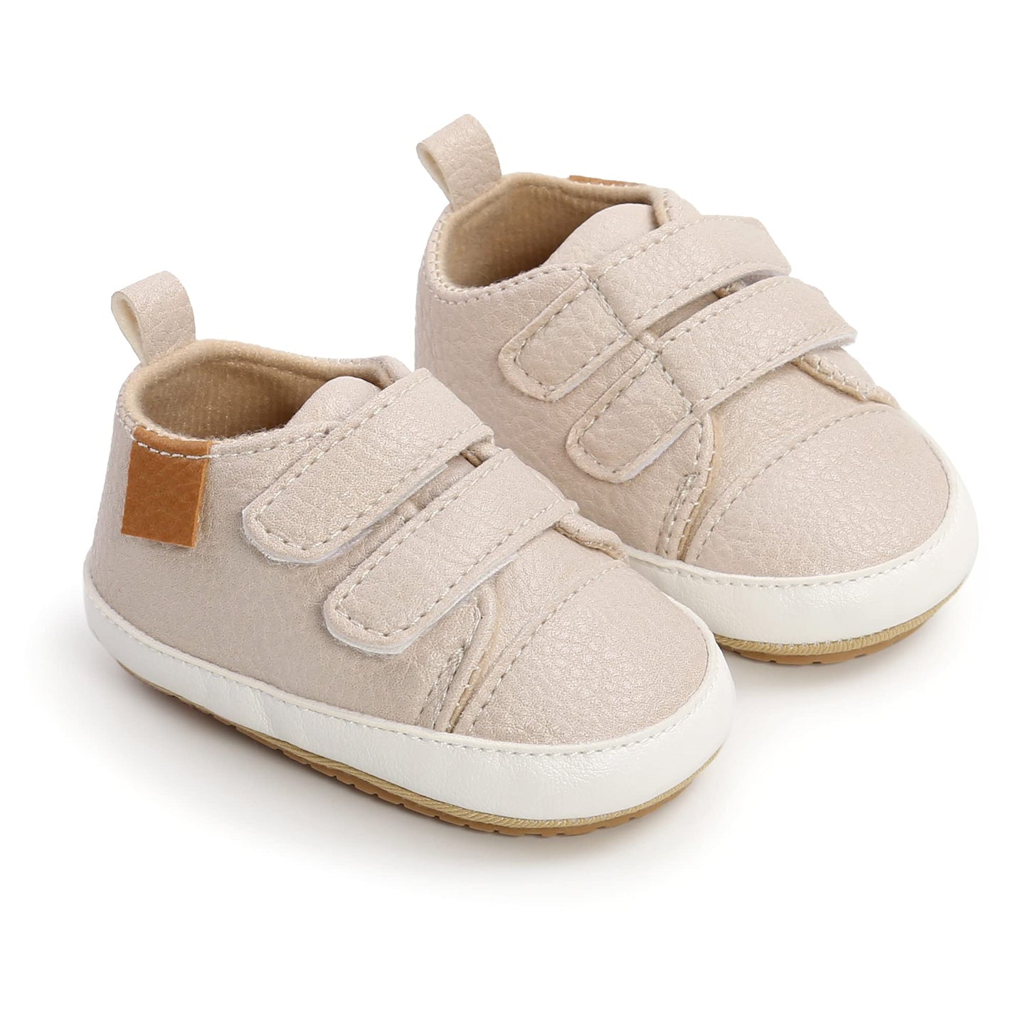 BABSMULY Baby Shoes for Boys Girls Non-Slip Rubber Sole High Top PU Leather Sneakers Toddler Crib Shoes Newborn Loafers Flats.