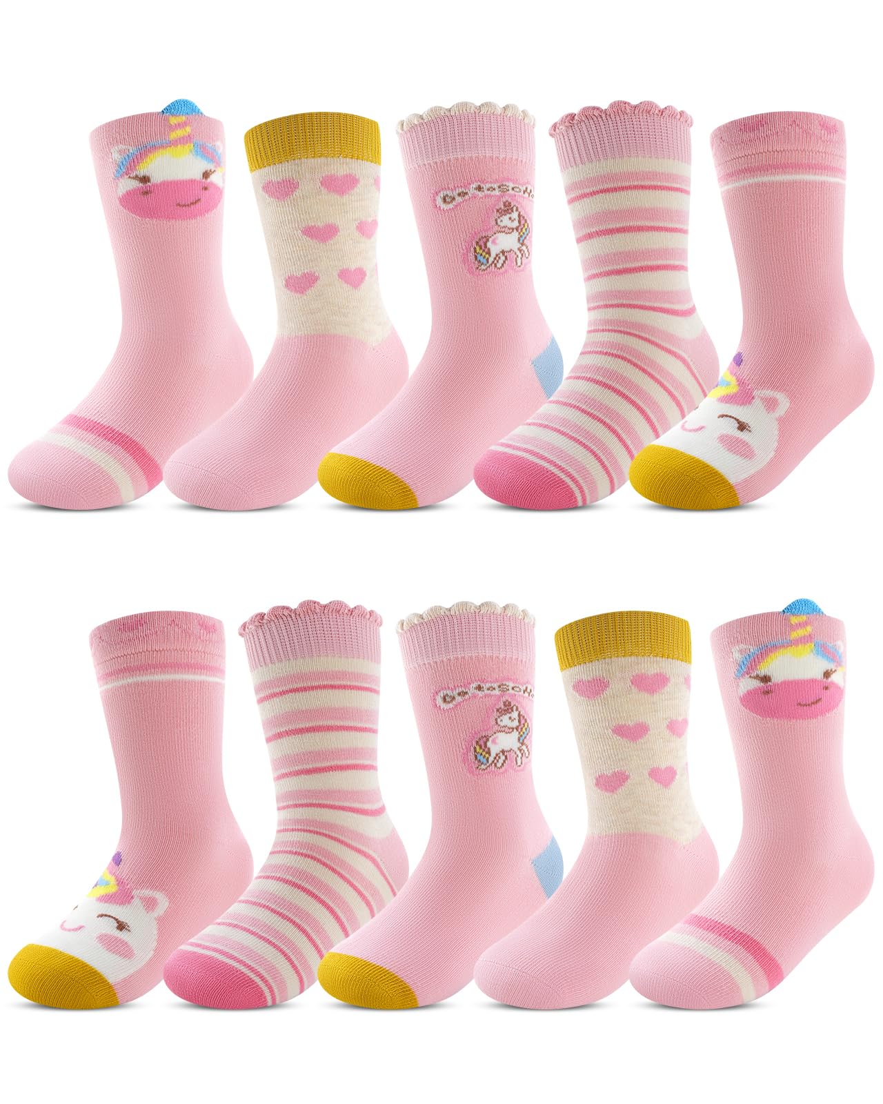 Kyopp 10 Paar Socken Kinder Mädchen und Jungen Funny Socken Lustig Animals Cotton Socken Crew Socks Winter/Sommer