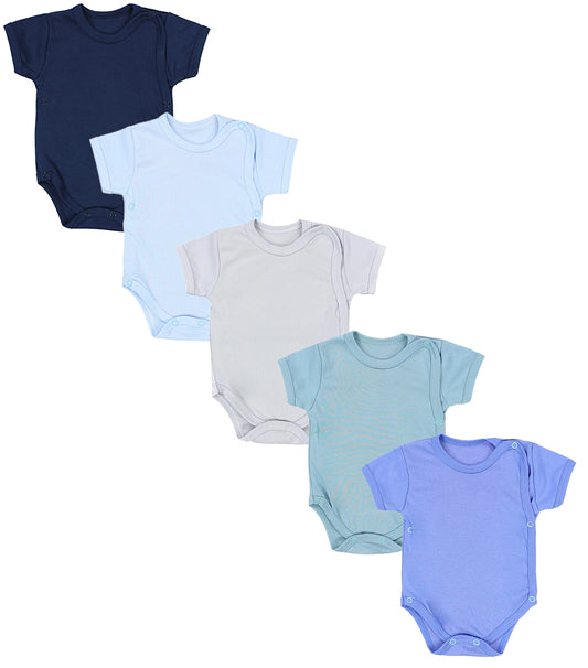 TupTam Baby Body Kurzarm Jungen – Wickelbody Kurzarm aus Baumwolle im 5er Set – OEKO-TEX Zertifiziert