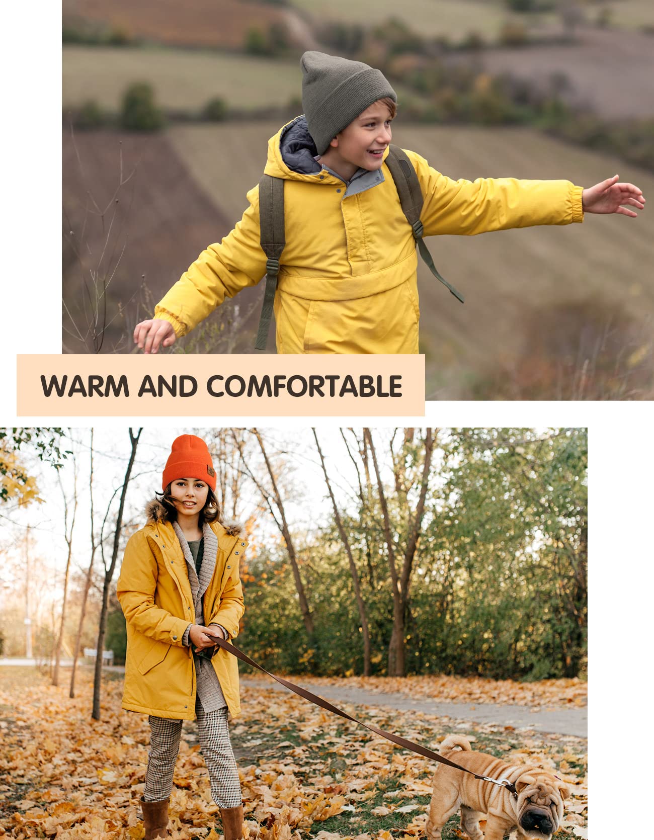Wmcaps Mütze Kinder Jungen, Warme Weiche Wintermützen für Mädchen Kleinkind Baby, Doppellagige Strickmütze Kinder
