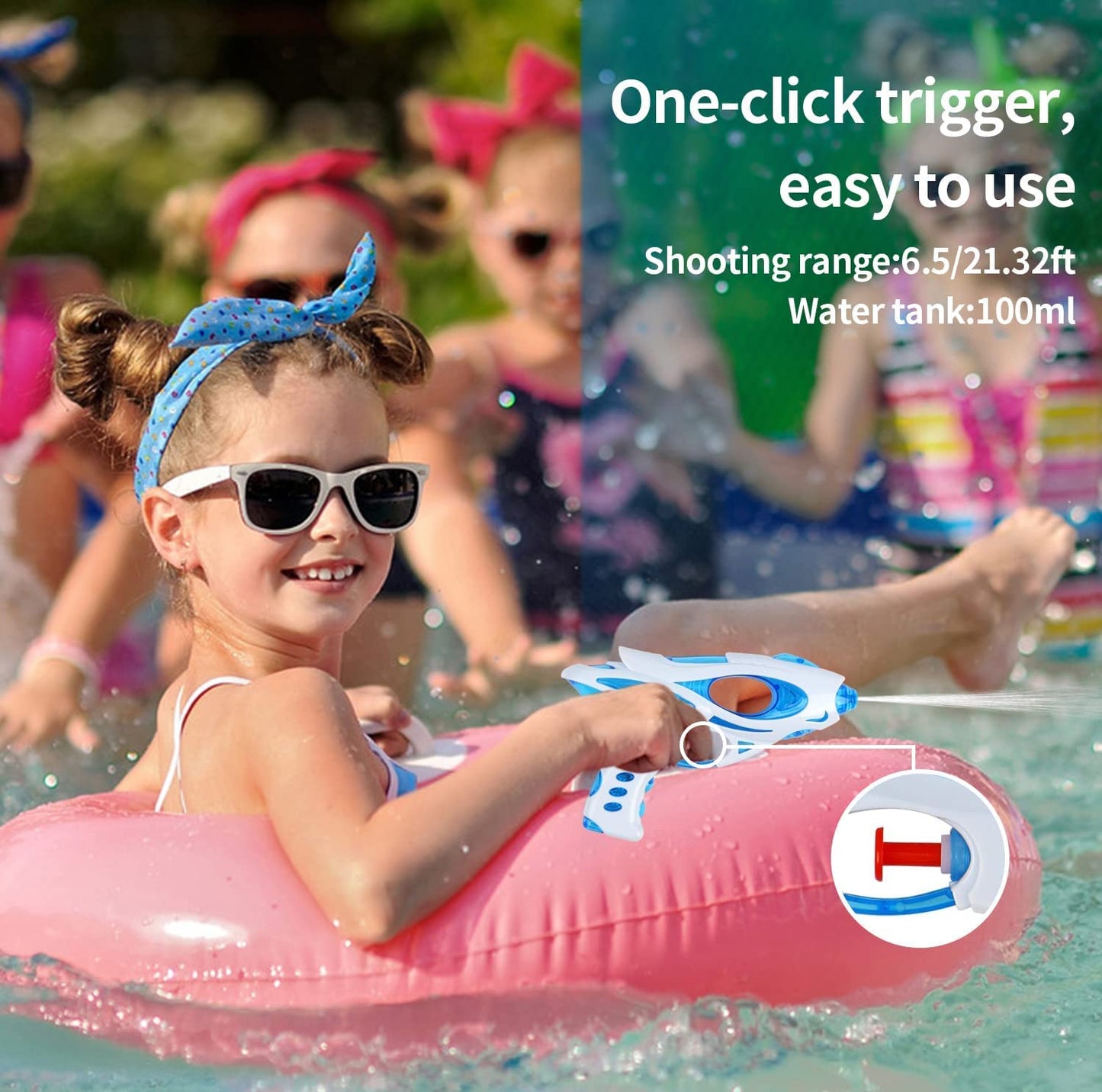 DERAYEE 12 Stück wasserpistole klein,Wasserspritzpistolen,Spritzpistole,Mini Wasserpistolen,Sommer Spielzeug Garten Pool Party Mitgebsel für Kinder