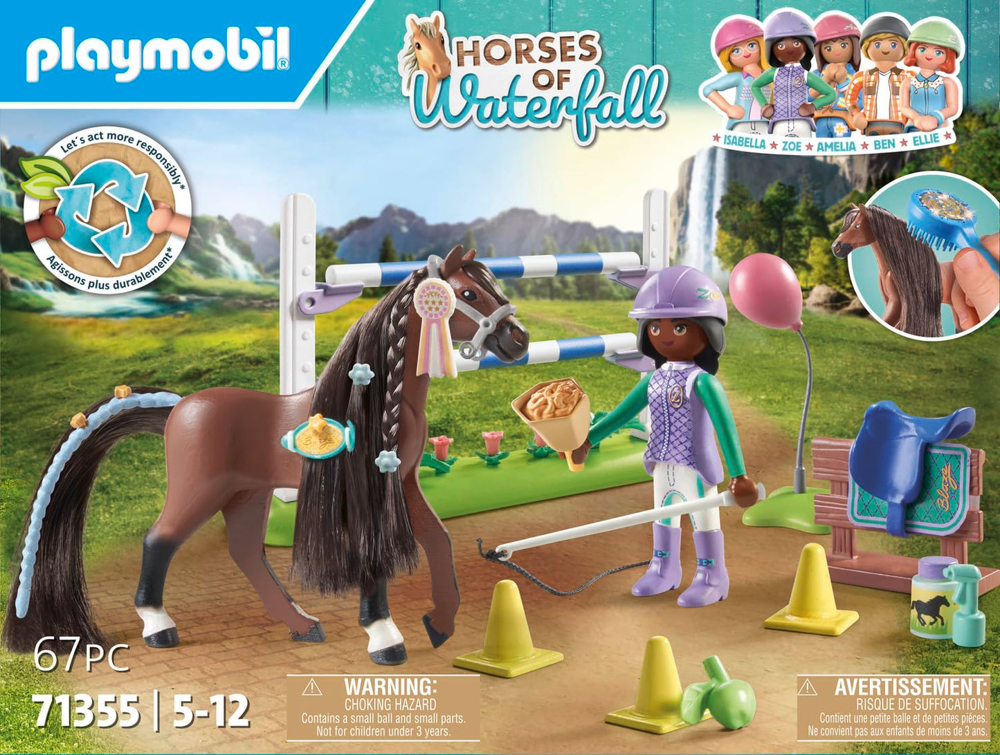PLAYMOBIL Horses of Waterfall 71496 Pony Carriage, Magical Trip with the Pony, Exciting Adventures at the Waterfall Ranch, Detailed Toy for Children from 4 Years