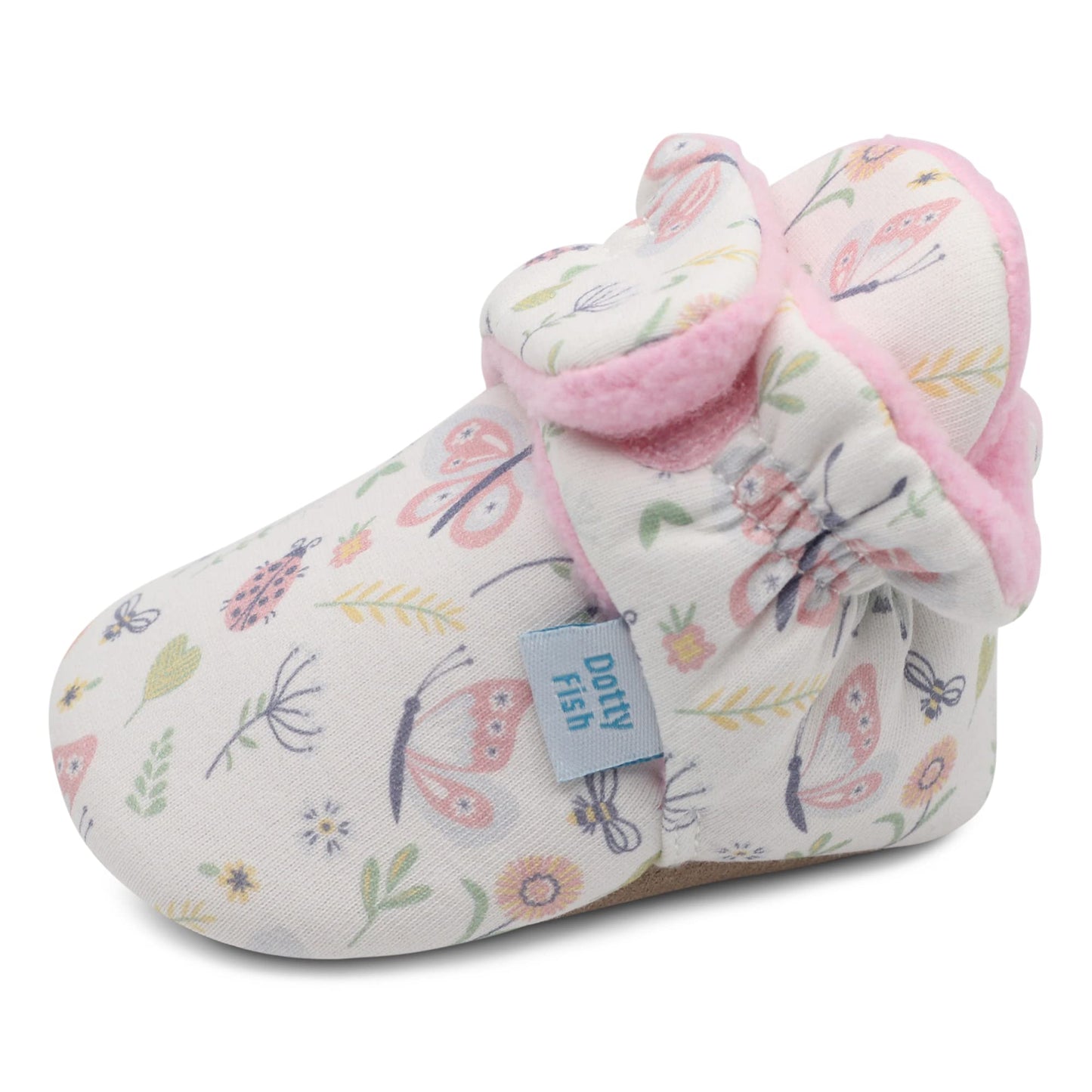 Dotty Fish Baby Winter Boots - Warm Non-Slip Cotton Crawling Shoes with Suede Sole - 0-24 Months