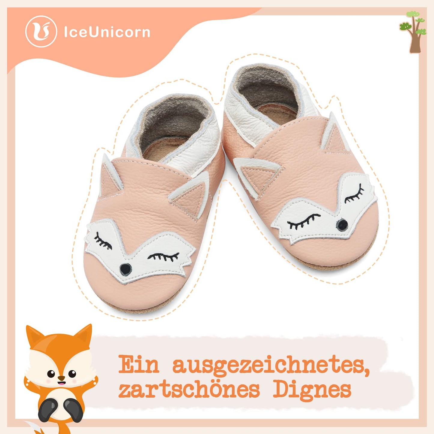 Babyschuhe IceUnicorn Krabbelschuhe für Babys, weiche Leder-Laufschuhe für Jungen und Mädchen, Lederschuhe für Kleinkinder, Baby Hausschuhe