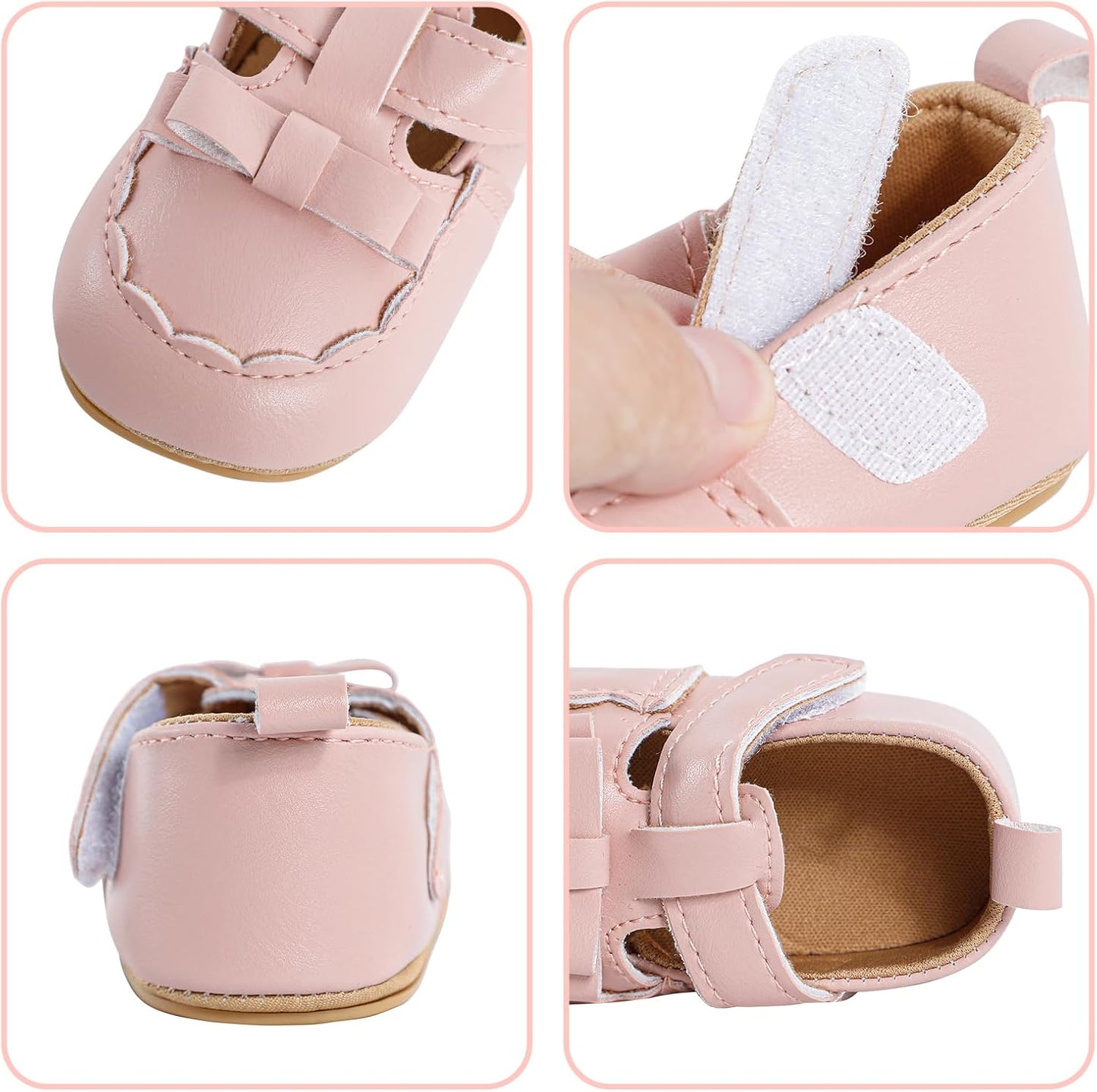 Cheerful Mario Baby Mädchen Schuhe Baby Ballerina Schuhe Lauflernschuhe Taufe Schuhe mit Bowknot PU Leder Babyschuhe