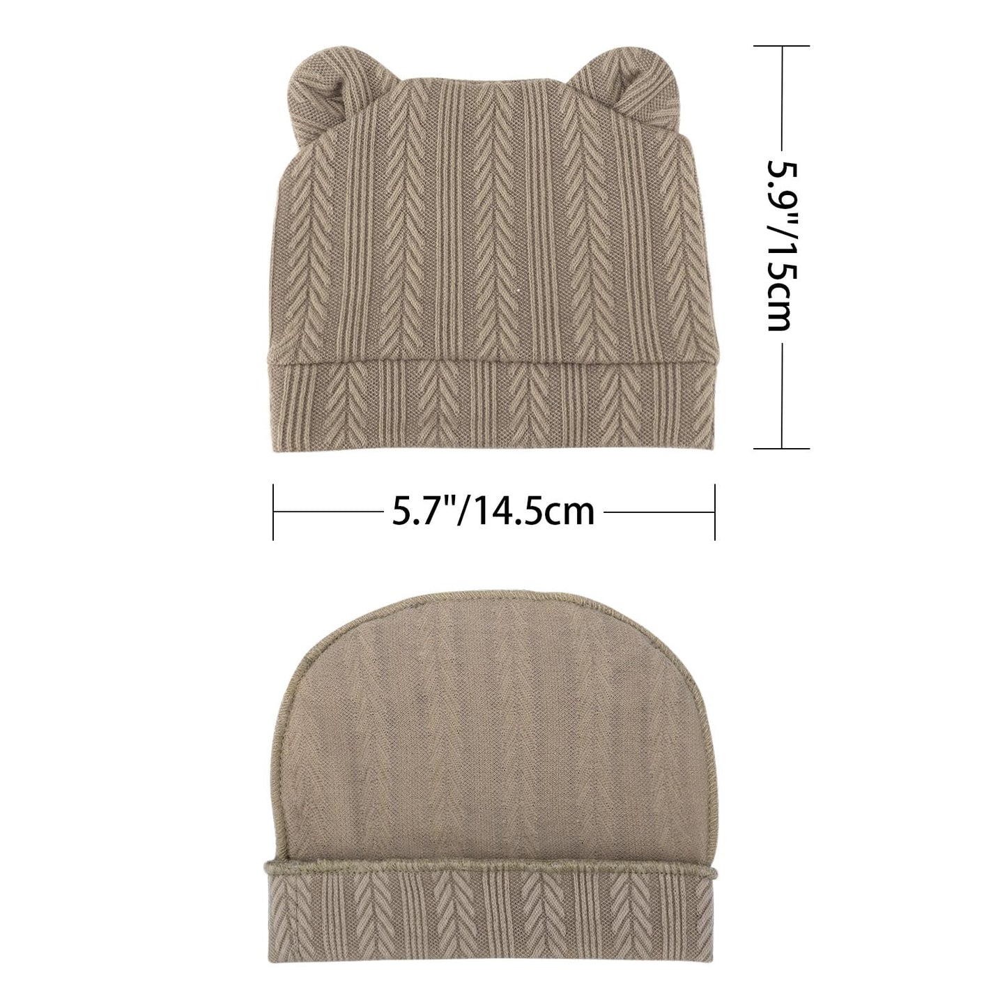 DRESHOW Neugeborenes Baby Mütze Hut und Handschuhe Set Beanie Bekleidung Unisex Infant Hut Kindergarten Mütze Baby Jungen Mädchen 0-6 Monate