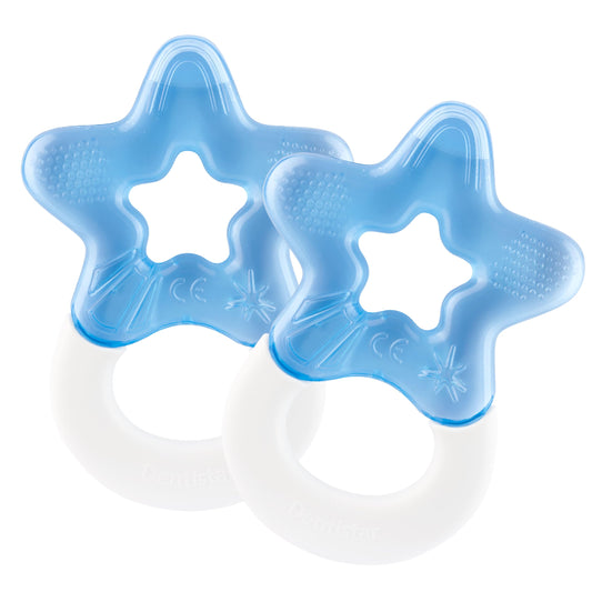 Dentistar Cooling Teething Ring Set of 2 – Baby Teething Ring from 3 Months – Cooling Teething Aid and Teething Toy for Babies and Toddlers – BPA-free – Turquoise