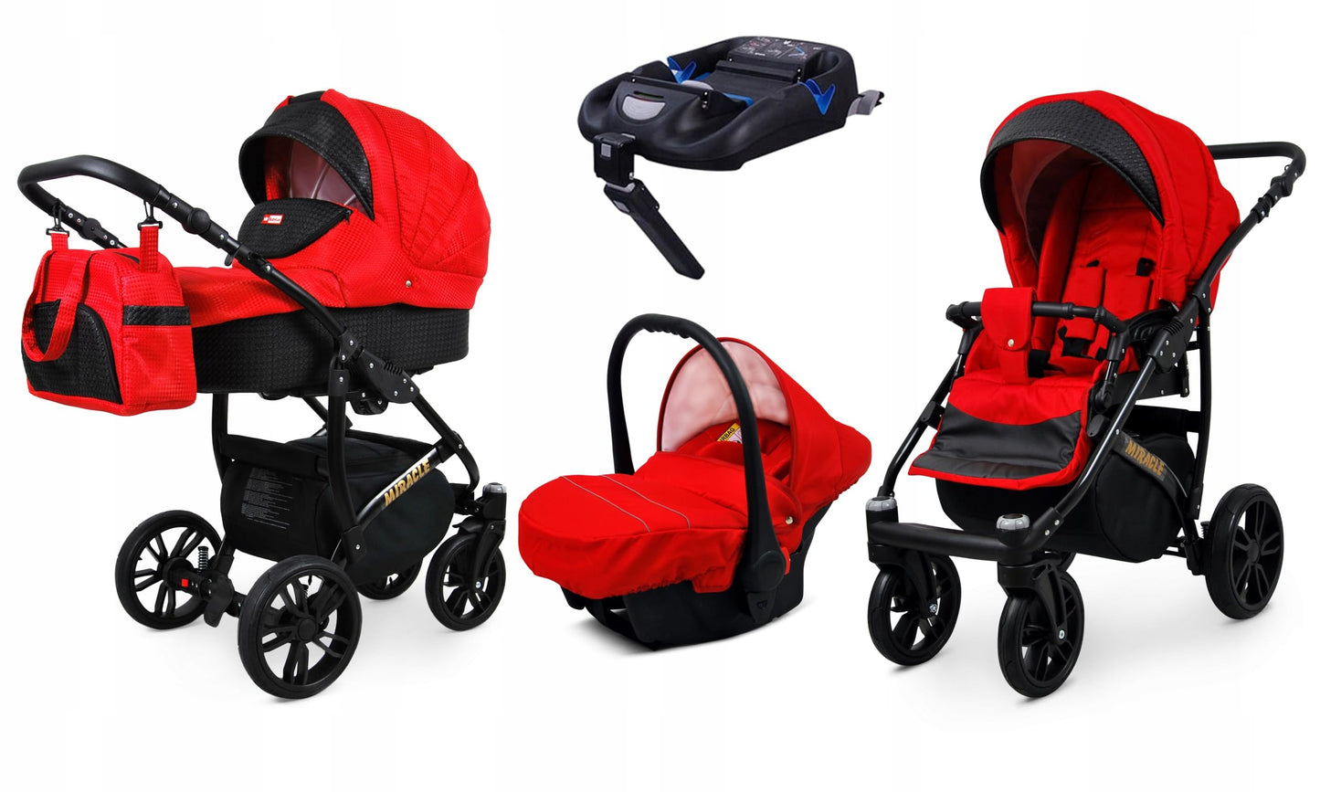 BabyLux Miracle 2-in-1 Baby Pushchair Deep and Pushchair with Accessories Adjustable and Foldable Aluminium Construction Waterproof Non-Removable Wheels Gold Leaf