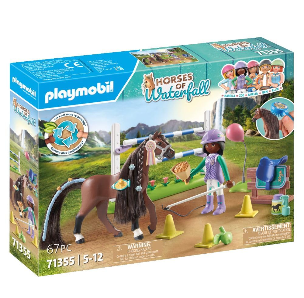 PLAYMOBIL Horses of Waterfall 71496 Pony Carriage, Magical Trip with the Pony, Exciting Adventures at the Waterfall Ranch, Detailed Toy for Children from 4 Years