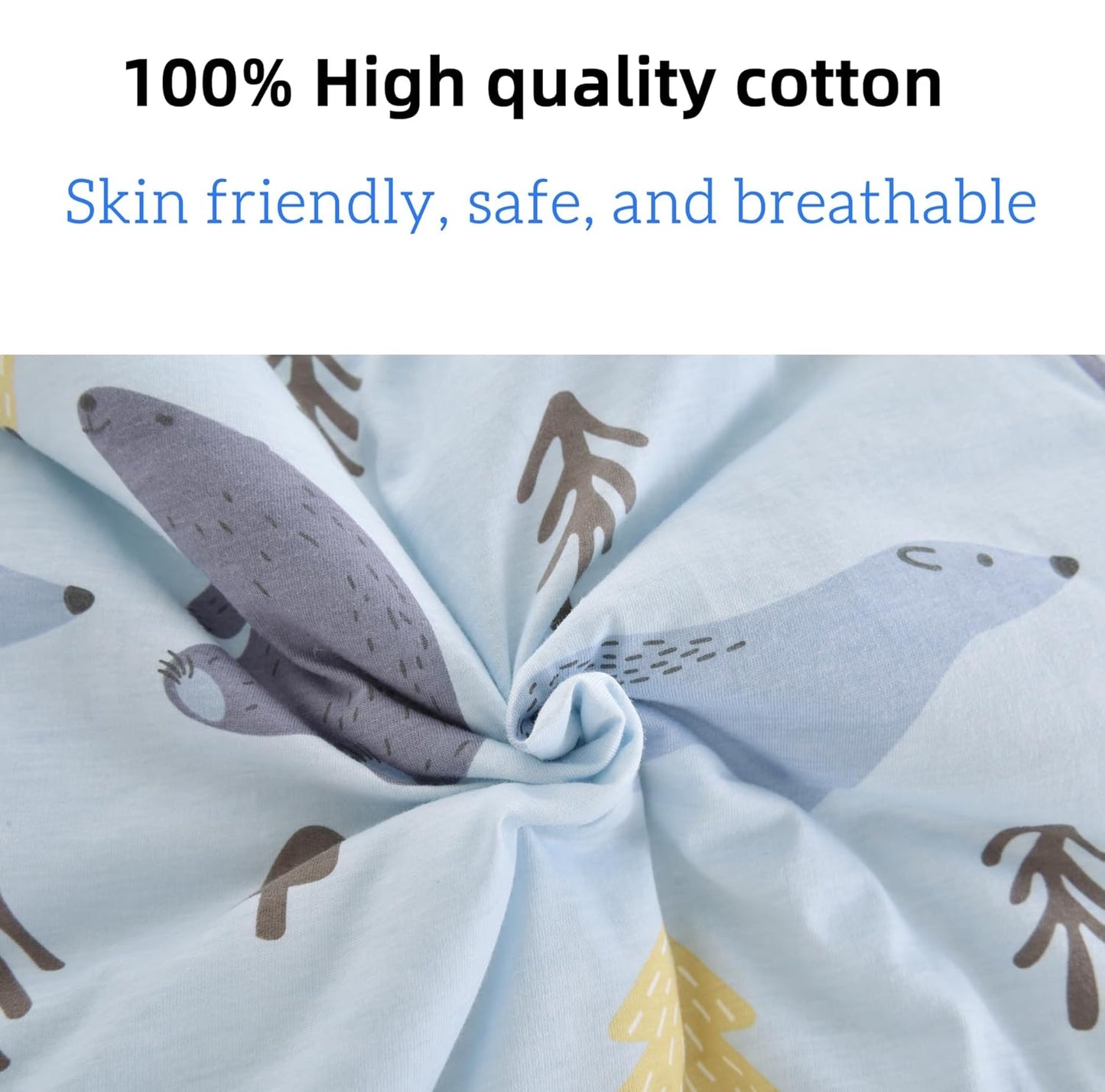 Chilsuessy Baby Sleeping Bag with Legs, 1.5 Tog, Sleeping Bag, 100% Cotton, All-Year Sleeping Bag with Feet, Baby Sleeping Bag, Children, 1.5 Tog/Zebra, 80 cm / Baby Height 85–95 cm