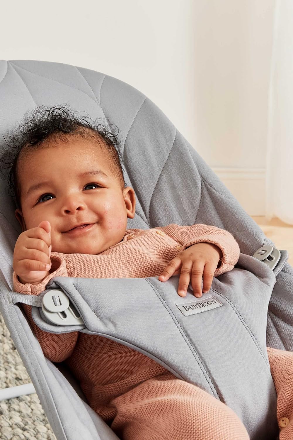 BabyBjörn Bliss Baby Bouncer, Woven, Classic Quilting, Sand Grey