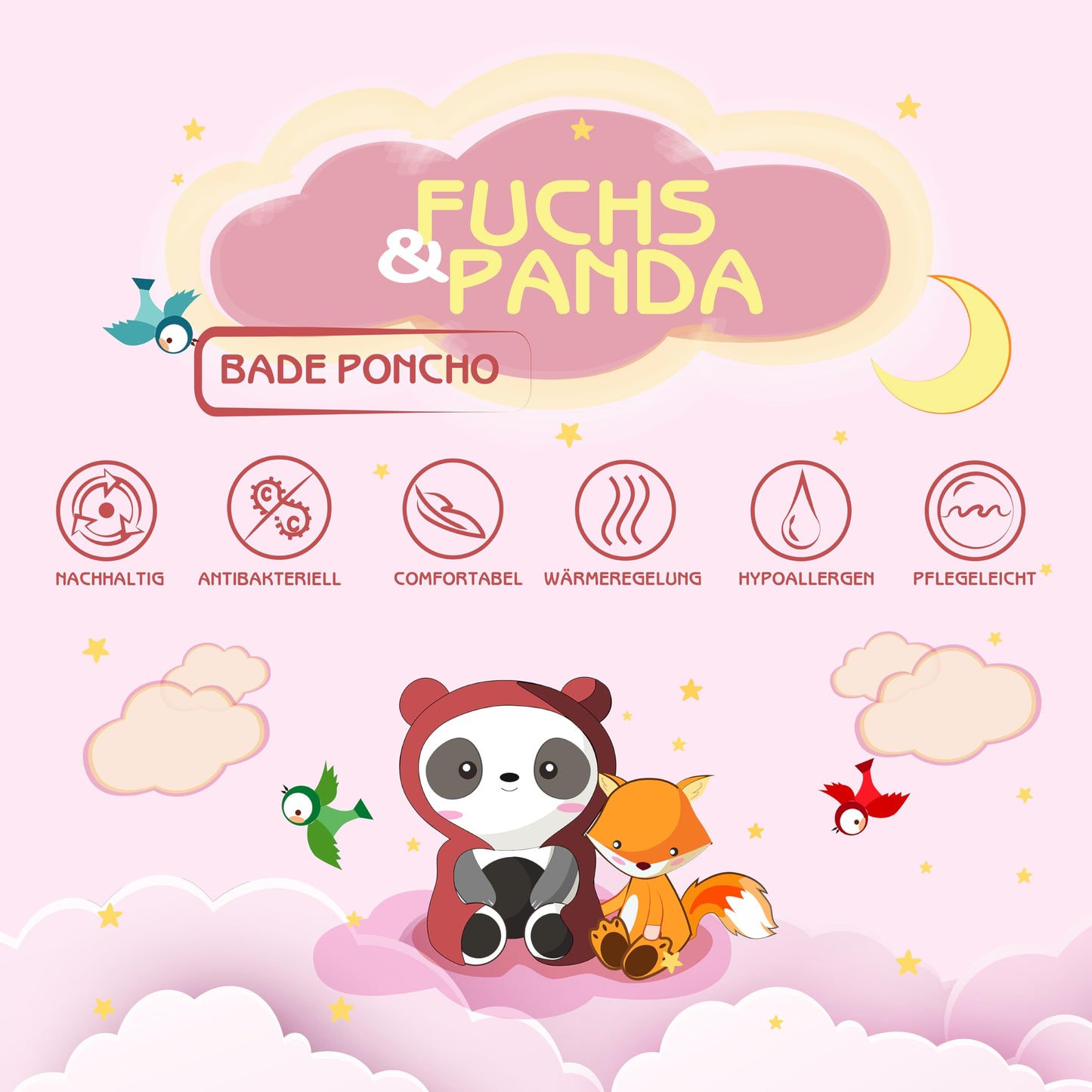 Fuchs&Panda® Badeponcho Kinder EXTRA warm, weich & kuschelig (100% Bambus) | Badeponcho Baby | Handtuch Poncho Kinder mit toller Geschenkverpackung (Kupfer-grün)