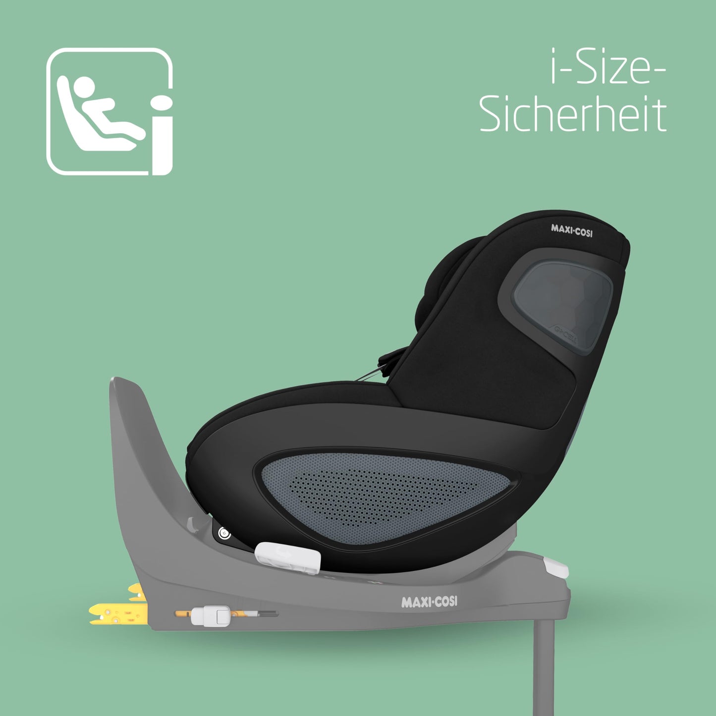 Maxi-Cosi Pebble 360 i-Size Babyschale Drehbar, Neugeborenen Autositz 360 Grad, 0–15 Monate (40–83 cm), Drehung mit einer, ClimaFlow, Easy-In-Gurt, G-CELL Seitenaufprallschutz, Essential Green
