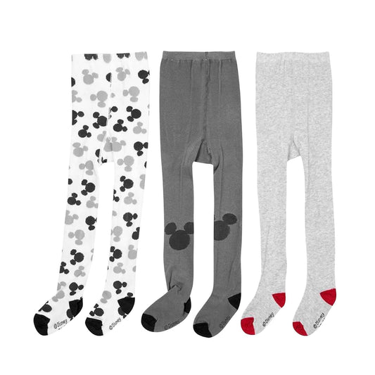 United Labels Disney Mickey Mouse Baby Tights for Boys and Girls - Baby Tights Baby Clothing Grey White (Pack of 3)
