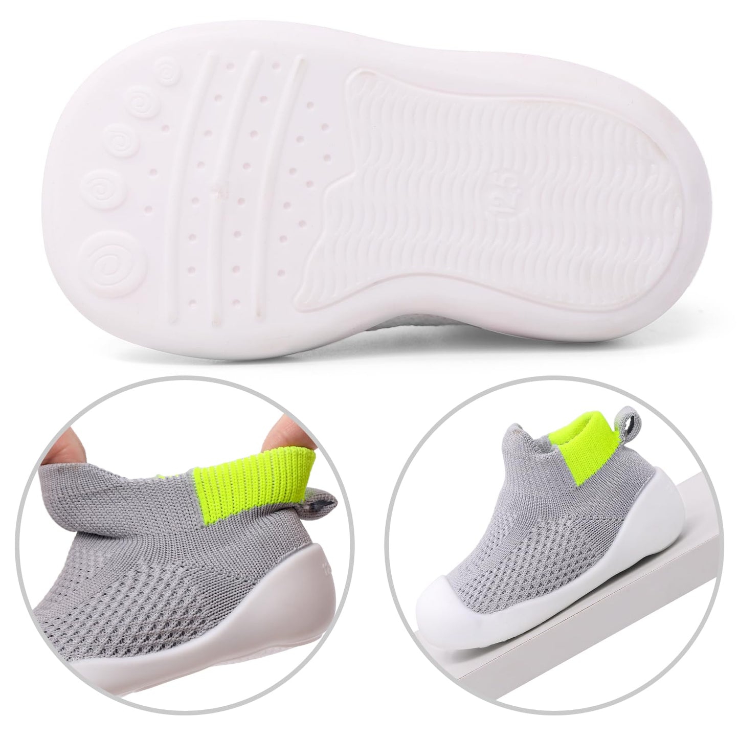 LACOFIA Babyschuhe für Mädchen und Jungen - Atmungsaktive Krabbelschuhe mit rutschfester Gummisohle für Kleinkinder