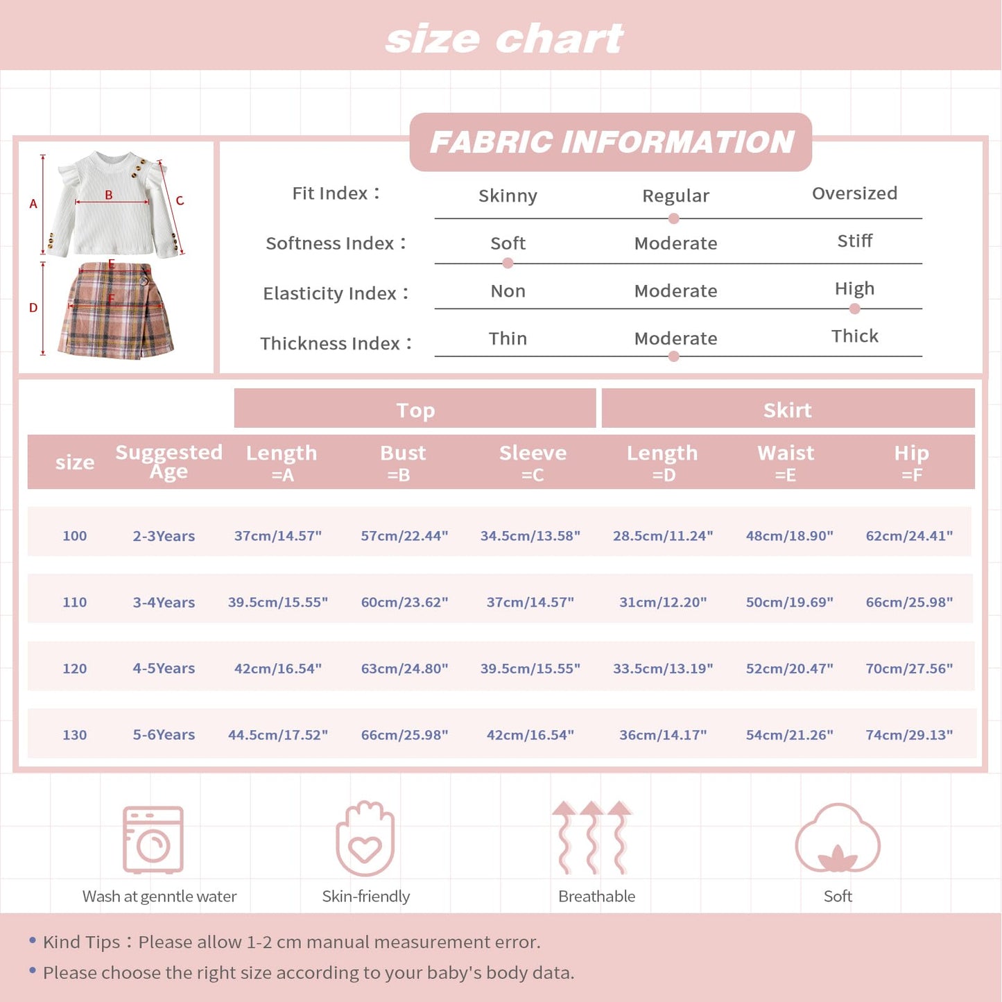 Miipat Toddler Girls Clothing Set Girls Outfits Set Long Sleeve Pullover Tops with Mini Skirt Sets Spring Autumn Baby Clothing Sets Girls Dresses