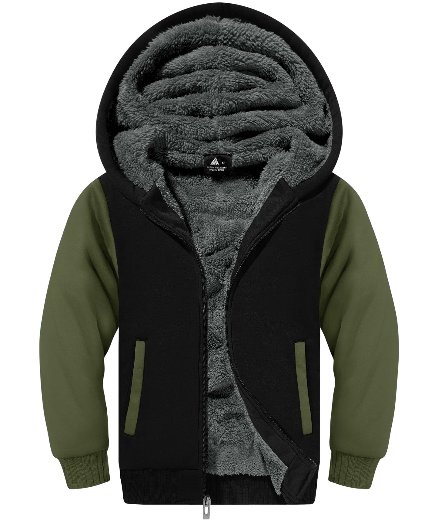 JACKETOWN Boys' Sweat Jacket Lined Children's Hoodie Sweatshirt Hoodie Fleece Jacket with Hood Long Sleeve Warm Winter Jacket Classic Pullover with Zip
