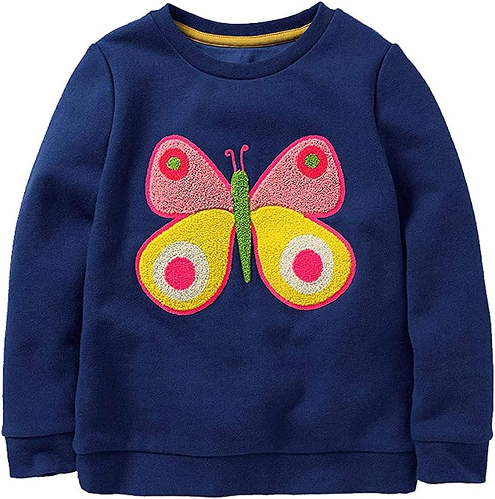 Mädchen Sweatshirt für Kinder Süß Cartoon Pullover Baumwolle Top Langarm T-Shirt Größe 1-12 Jahre