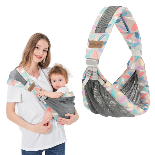 IULONEE Baby Sling Baby Carrier Newborns From Birth Adjustable Baby Carrier On One Shoulder Ergonomic Practical Baby Carrier Portable Baby Carrier Strap For Babies From 3 To 36 Months (Gray)