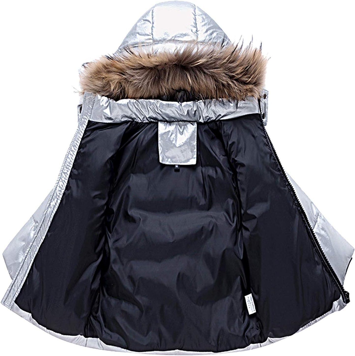 amropi Skianzug Mädchen Kinder Schneeanzug Daunenjacke mit Kaputze + Skihose 2tlg Bekleidungsset Winteranzug für 1-5 Jahre