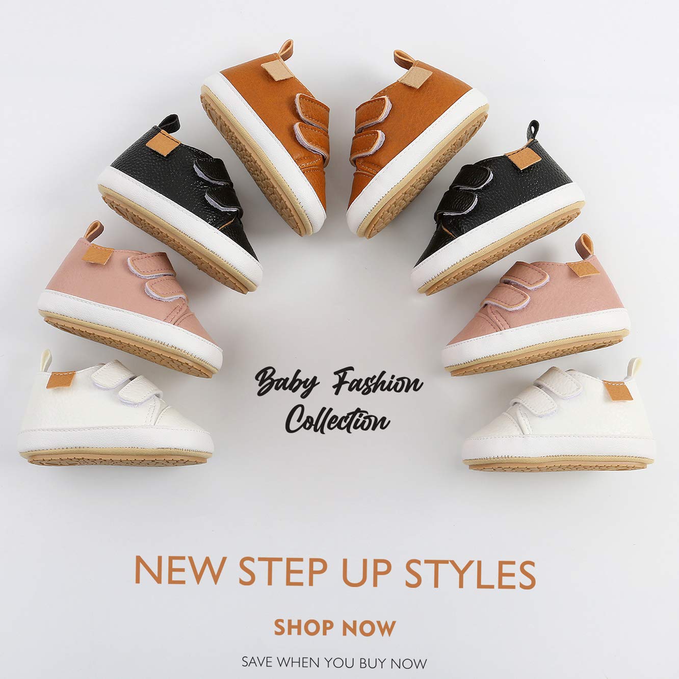 BABSMULY Baby Shoes for Boys Girls Non-Slip Rubber Sole High Top PU Leather Sneakers Toddler Crib Shoes Newborn Loafers Flats.