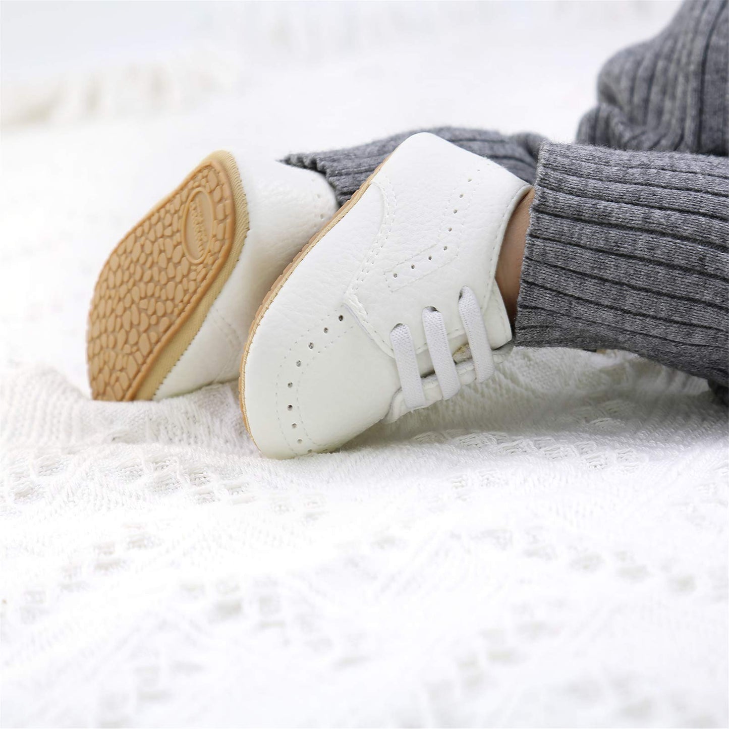 RVROVIC Babyschuhe Anti-Rutsch Oxford Loafer Flats für Jungen und Mädchen aus PU Leder mit weicher Sohle