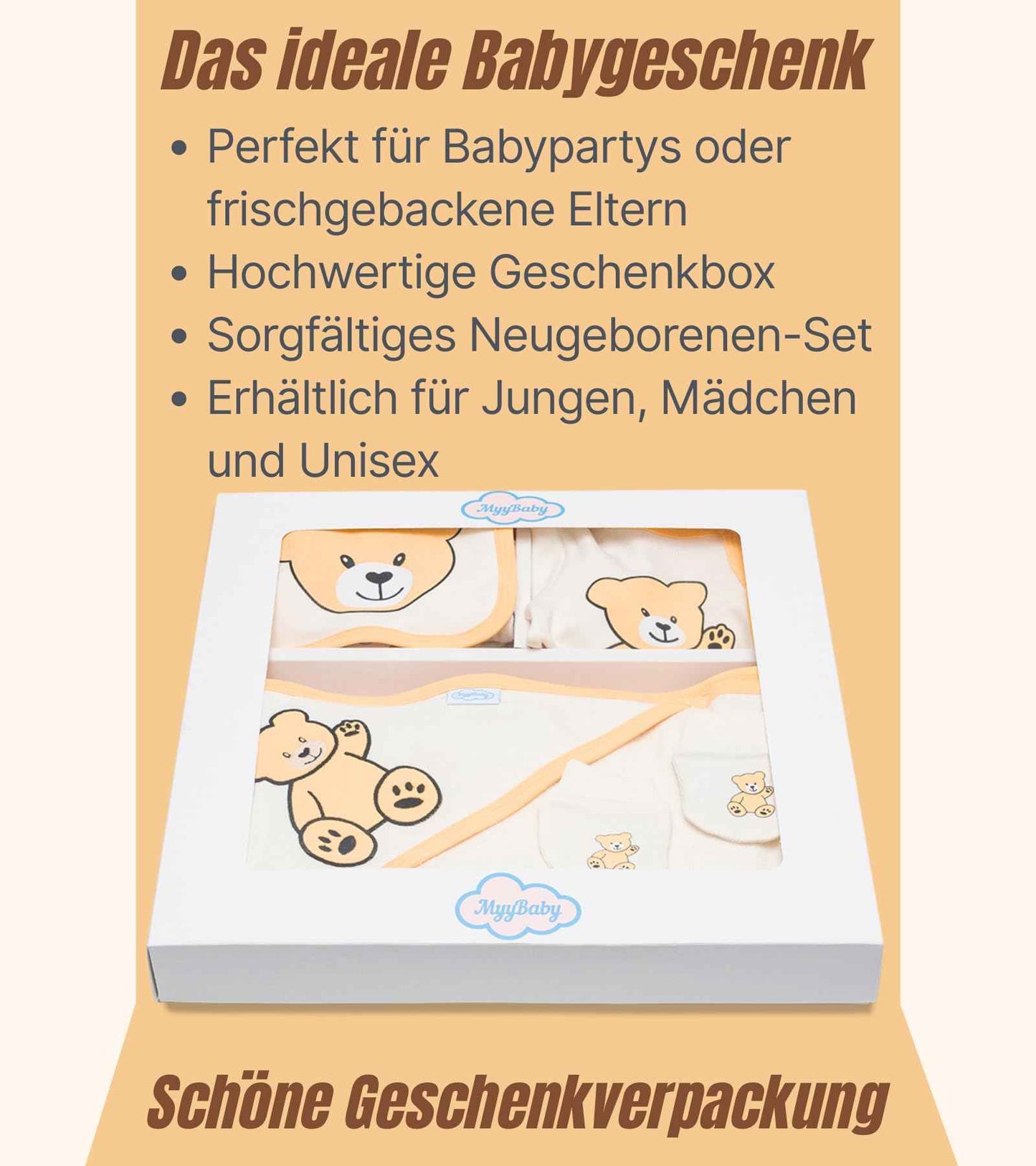 MyyBaby - Newborn Baby Set 100% Organic Cotton Oeko-Tex Standard 100 Baby First Equipment Clothing Newborn Baby Gift Set 13 Pieces 0-4 Months