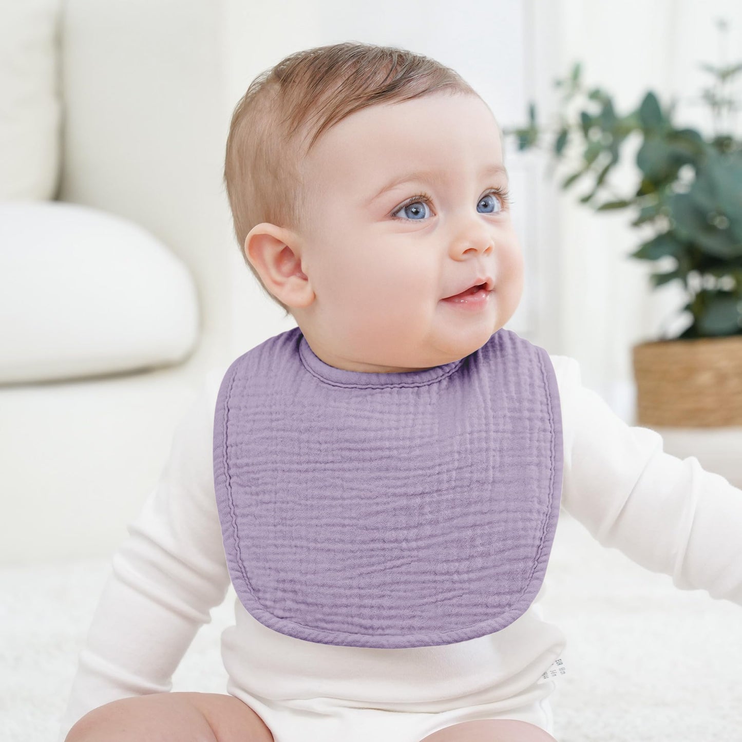 Bearmoss Lätzchen Baby Musselin Sabberlätzchen für Babys, 100% Baumwolle Quadratische Halstuch Baby Verstellbare Babylätzchen Weiche Sabberlätzchen für Junge und Mädchen,8 Stück