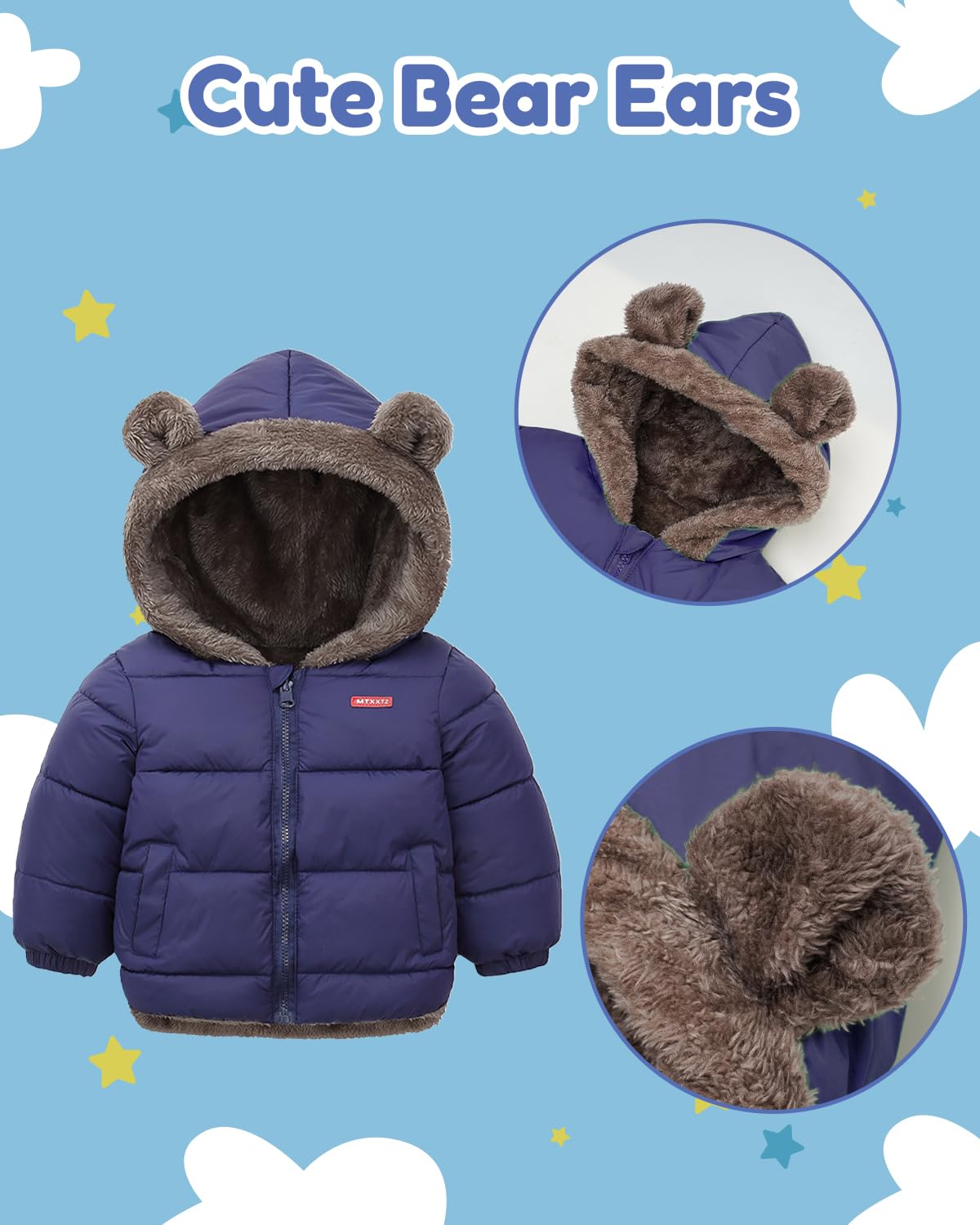 Baby Winter Fleece Coat Kids Boys Jacket Outwear Girls Padded Clothing
