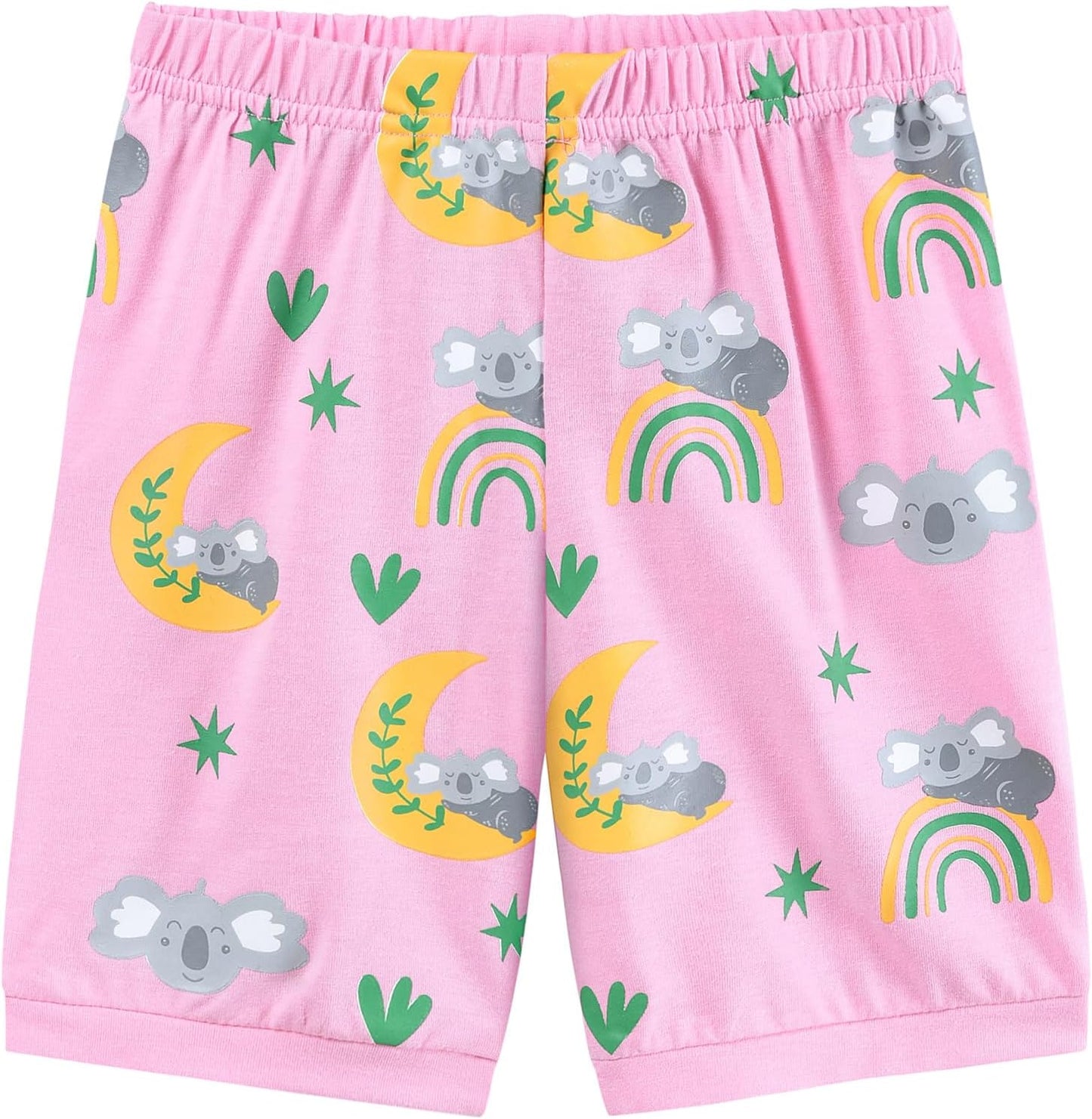 EULLA Mädchen Schlafanzug Kinder Kurz Einhorn Dino Katze Prinzessin Hase Pyjama Set Sommer Kleidung Zweiteiliger Nachtwäsche Baumwolle 92 98 104 110 116 122