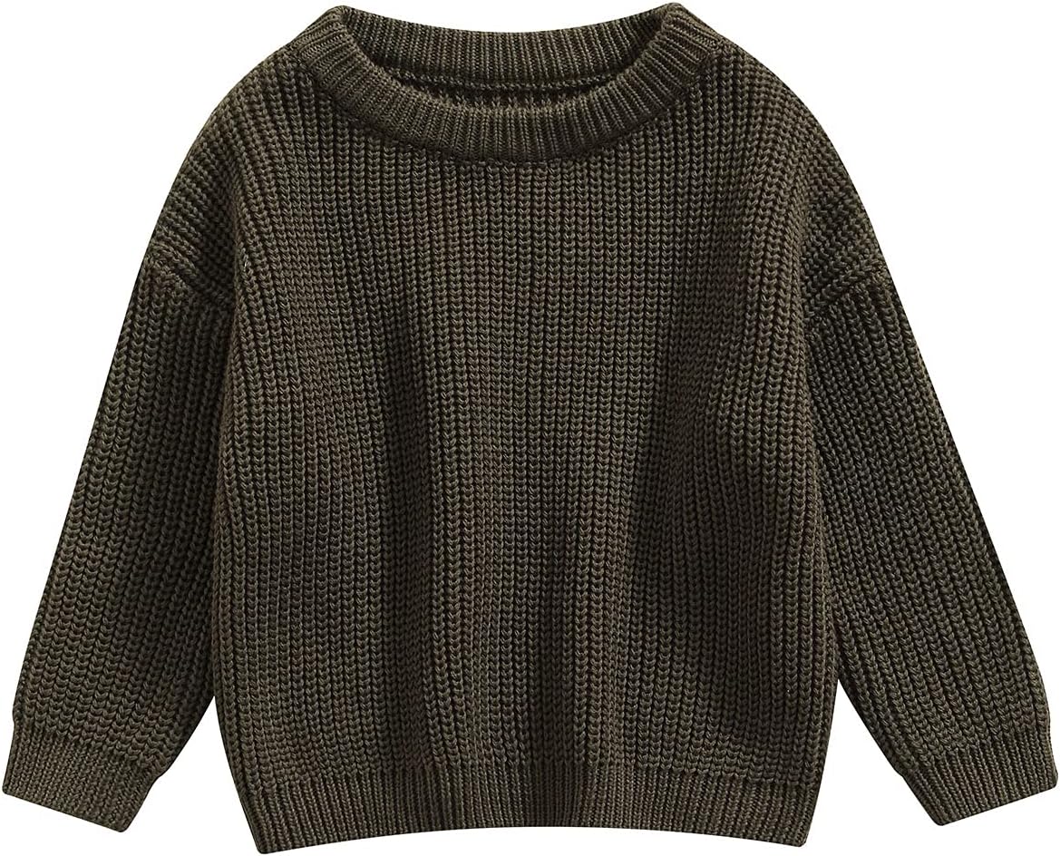 L&ieserram Baby Mädchen Jungen Gestrickt Pullover Jumper Neugeborenen Kinder Langarm Strickpullover Einfarbige Pulli Kleinkinder Kleidung Outfit Knitted Sweater 0-5 Jahre