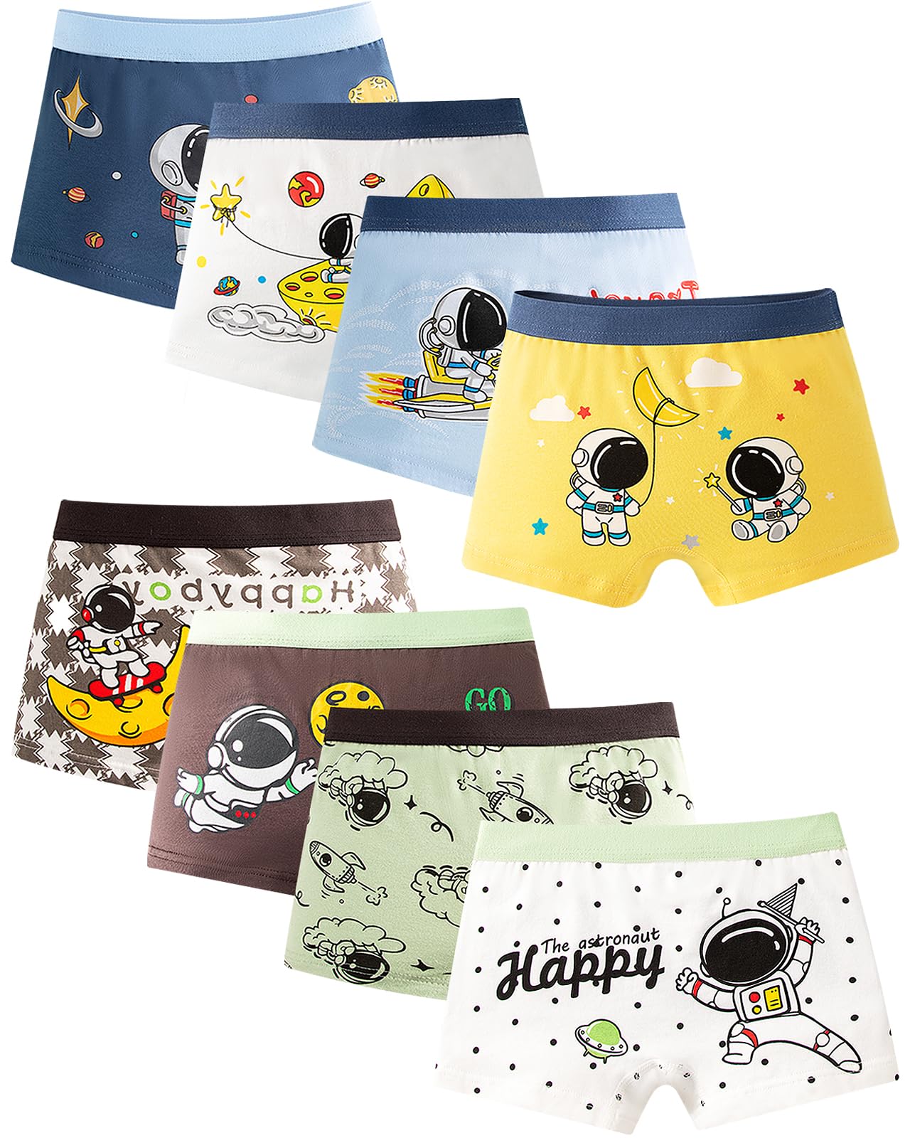 Domee Jungen Unterhosen Boxershorts Kinder Unterwäsche Baumwolle 8er-Pack