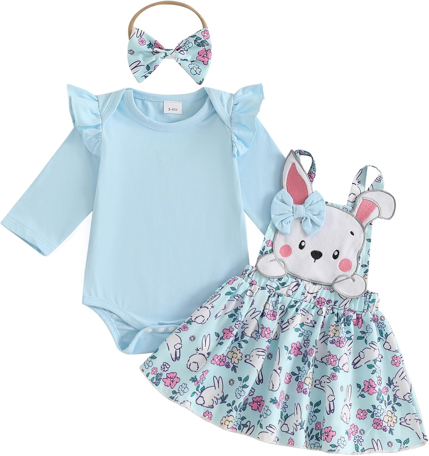 ESSECMBS Infant Baby Girl Halloween Romper Skirt 3 Pieces Clothing Set Long Sleeve Ruffle Shoulder Body Braces Pumpkin Ghost Skirt Headband Girls All Saints Clothing