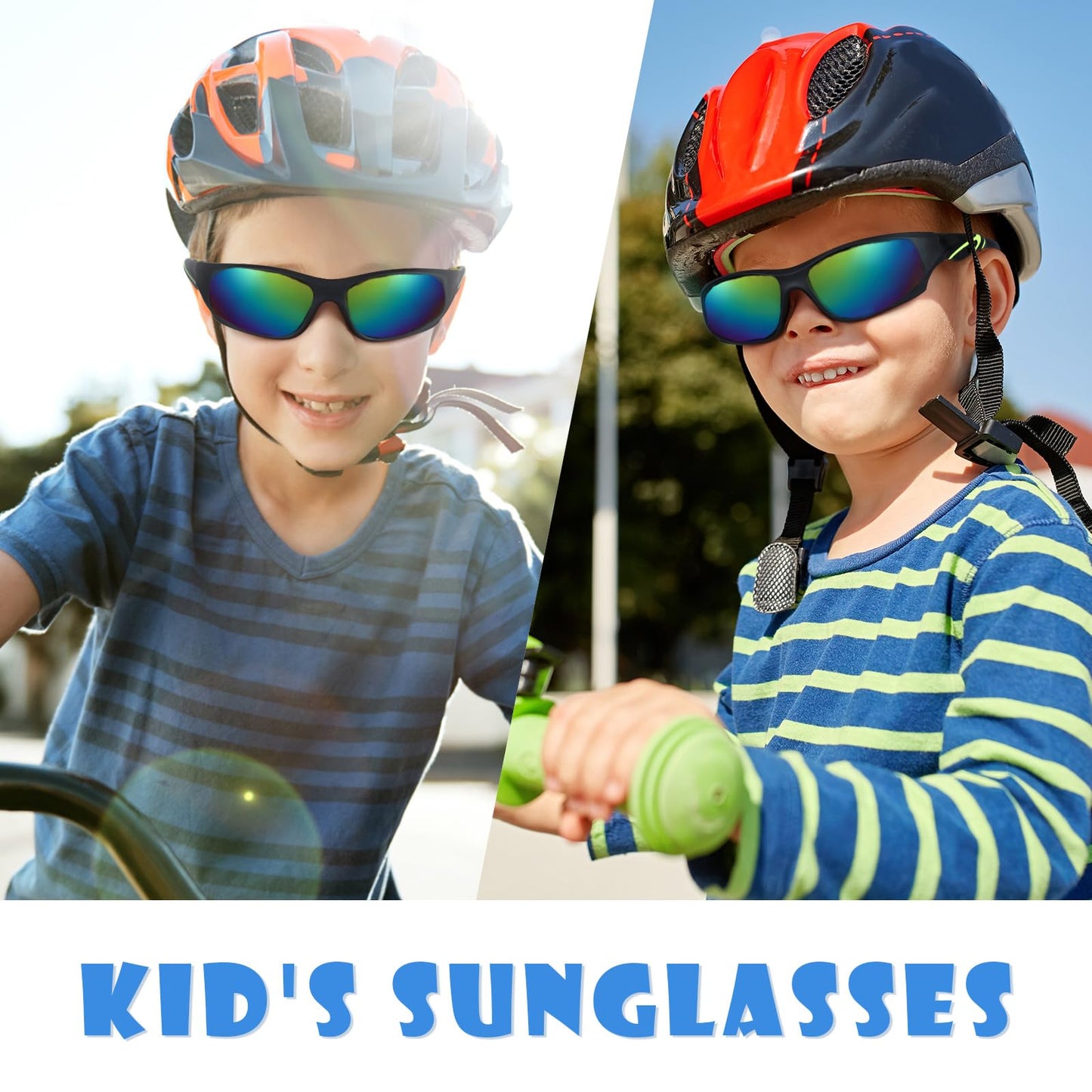 Hifot Sonnenbrille Kinder Polarisierte Sportbrille für Jungen und Mädchen UV400 Schutz gegen UltravioletteFahrradbrille Silikon Sonnenstrahlen Alter 3-12 Jahre