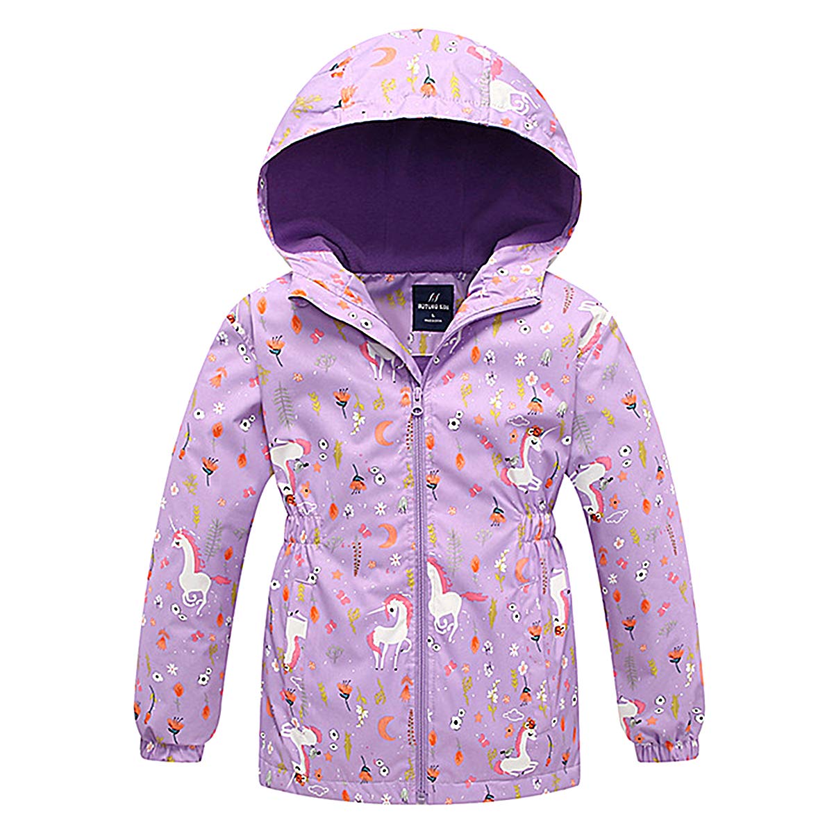 SXSHUN Children's Girls' Softshell Jacket with Fleece Lining Transition Jacket Print Hiking Jacket Outdoor Jacket Warm Windproof Breathable Spring Autumn